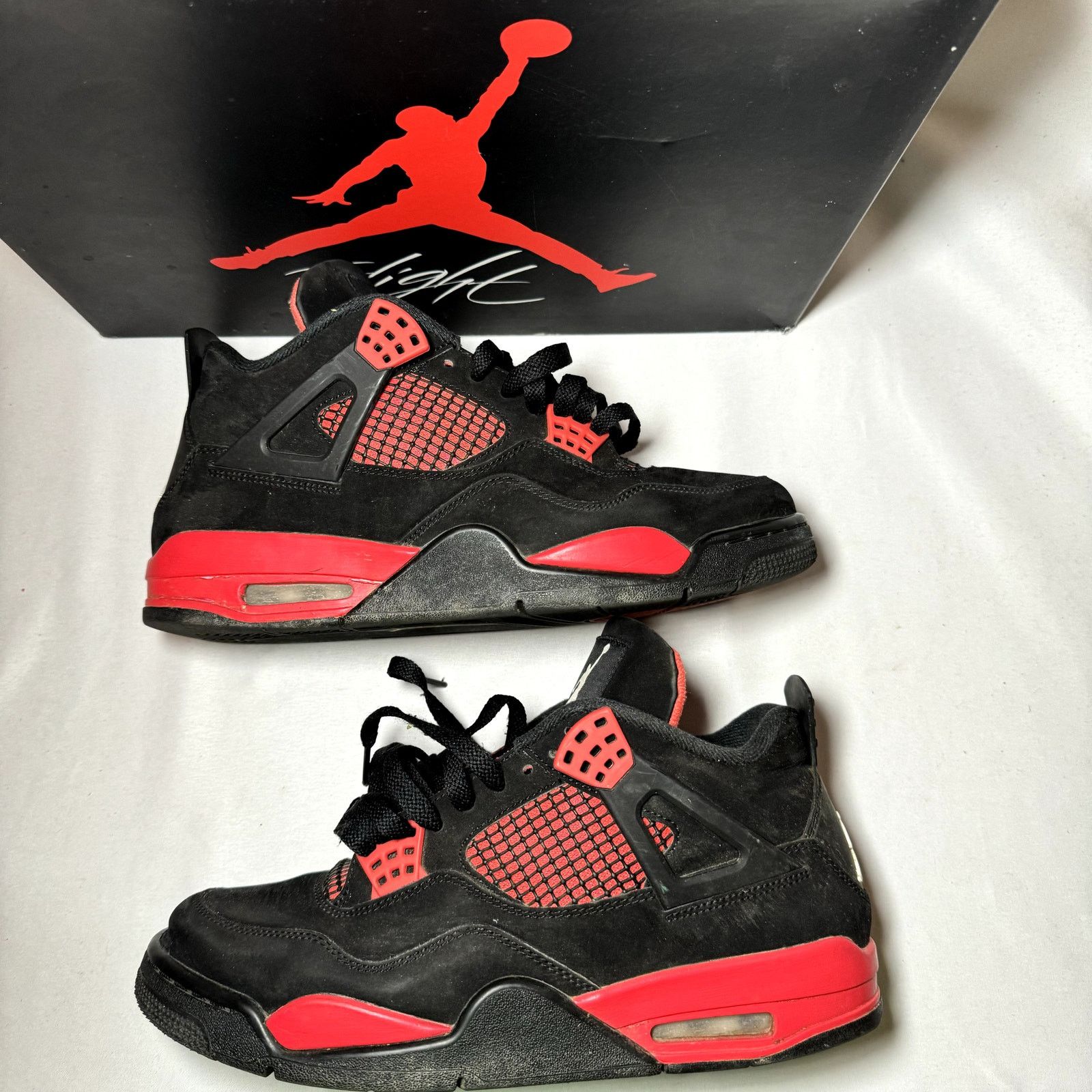 Jordan Brand × Nike Size 9.5 - Nike Air Jordan 4 Retro Red Thunder Men's Shoes Size US 9.5 / EU 42-43 - 2 Thumbnail