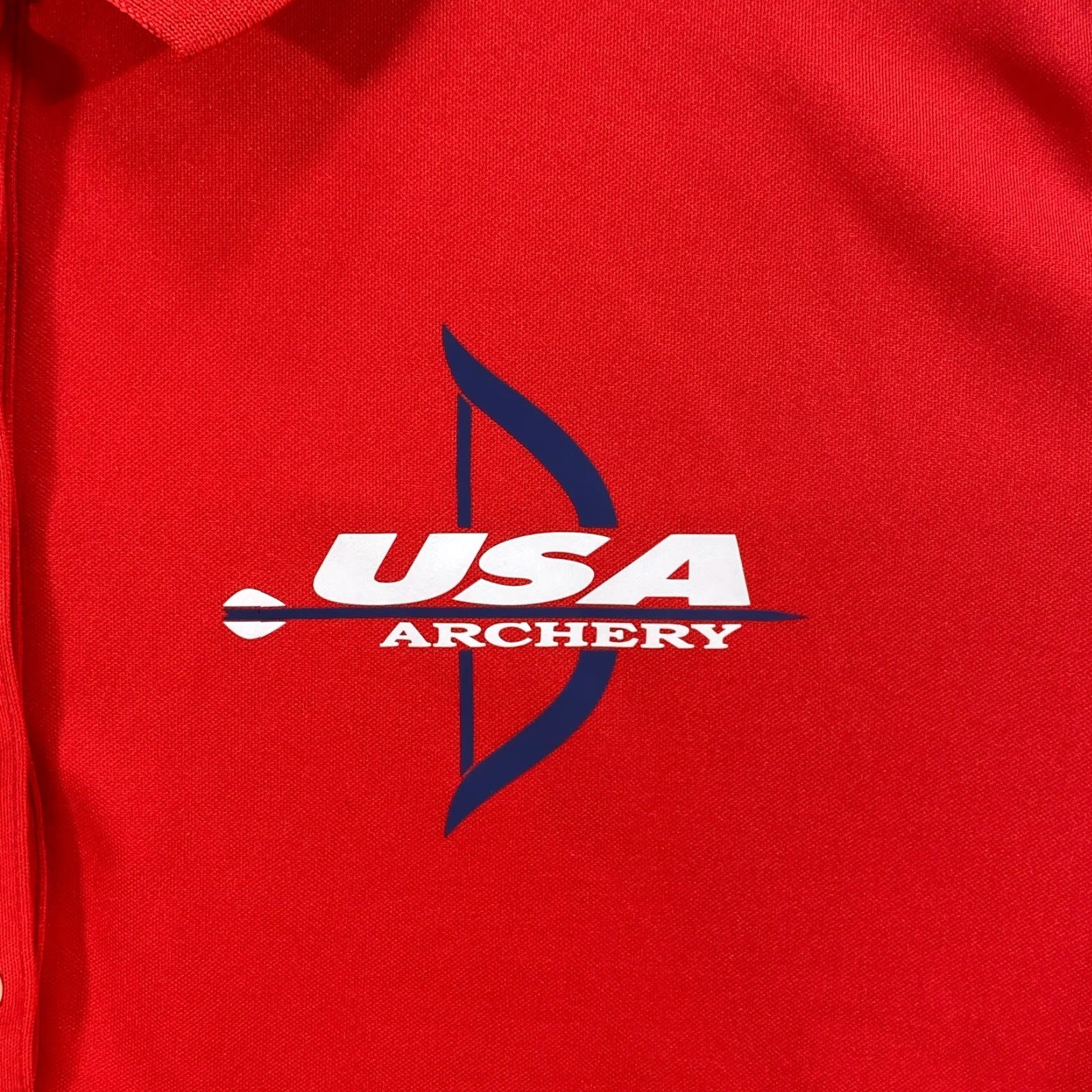 Nike Nike Tour Performance Polo Shirt XL Women Dri-Fit Red USA Olympic Archery Golf Reo Wilde Size ONE SIZE - 4 Thumbnail