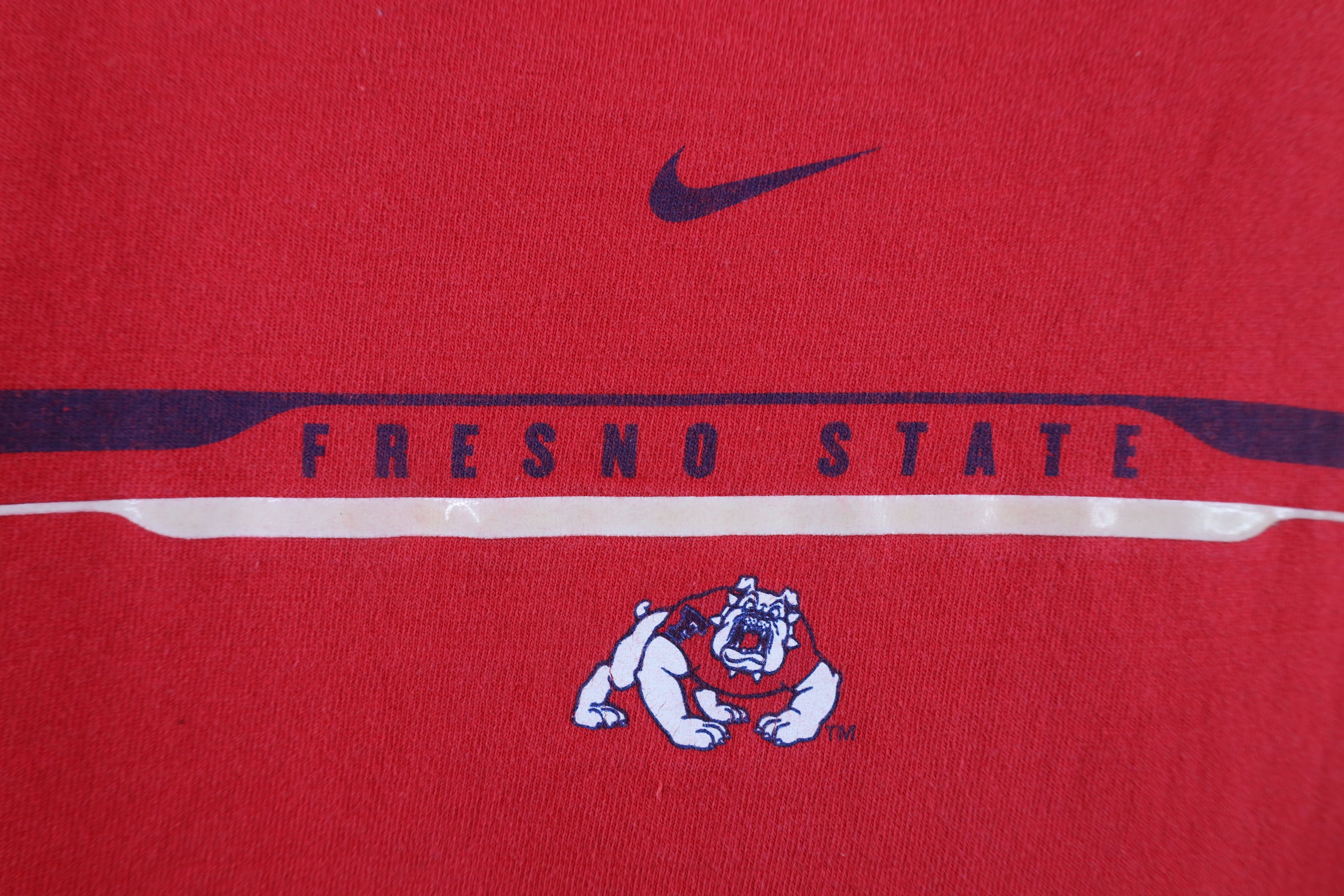 Nike × Vintage Vintage Nike Swoosh Fresno State Long Sleeve T-Shirt Red Size US M / EU 48-50 / 2 - 5 Thumbnail