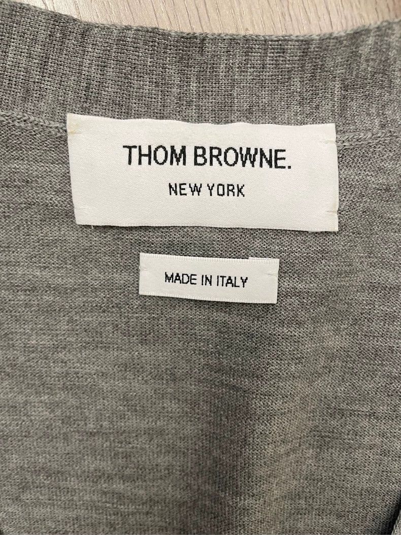 Thom Browne Thom browne Gray classic four-striped wool cardigan jacket Size S / US 4 / IT 40 - 5 Thumbnail