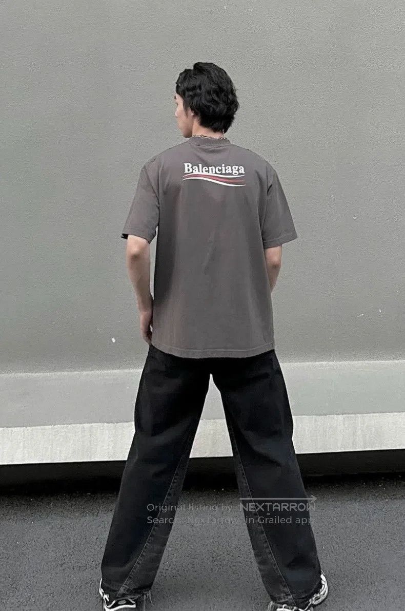Balenciaga Balenciaga Gray Coke Wave Destroyed Short Sleeve Size US S / EU 44-46 / 1 - 7 Thumbnail