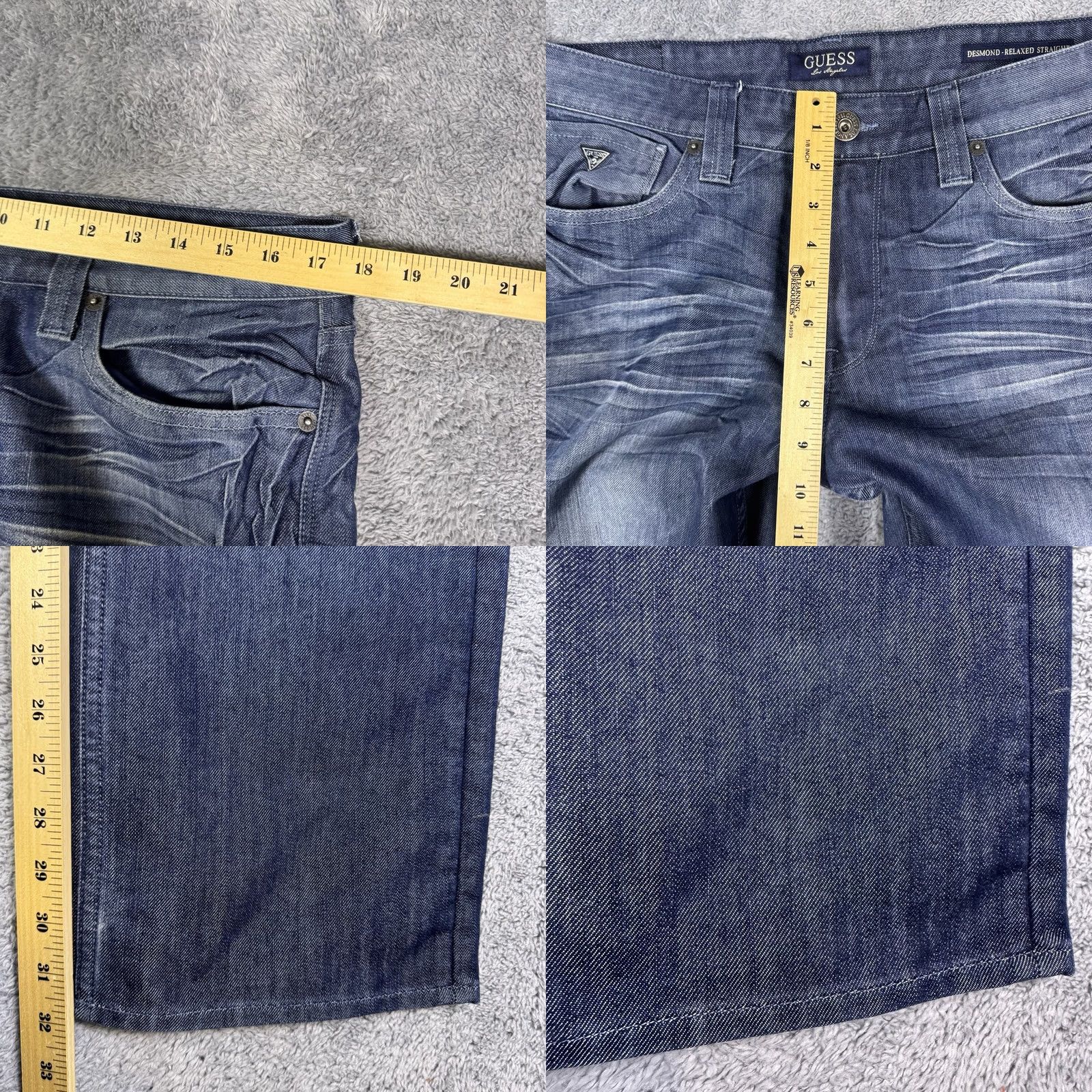 Guess GUESS Jeans Mens 34x32 Raw Denim Streetwear Desmond Relaxed Straight Y2K Whisker Jeans Size US 34 / EU 50 - 9 Thumbnail