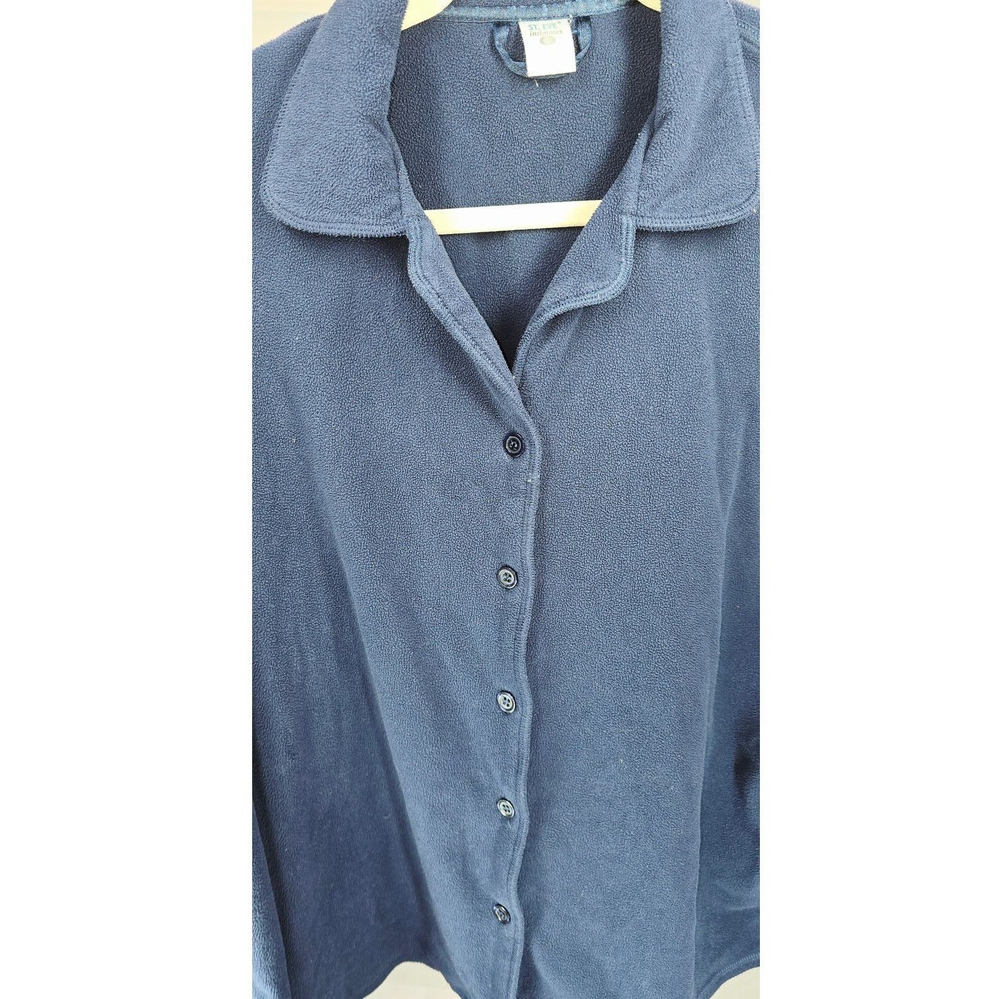 Other St. Eve Intimates Navy Blue Fleece Pajama Set - Size Large Size L / US 10 / IT 46 - 6 Thumbnail
