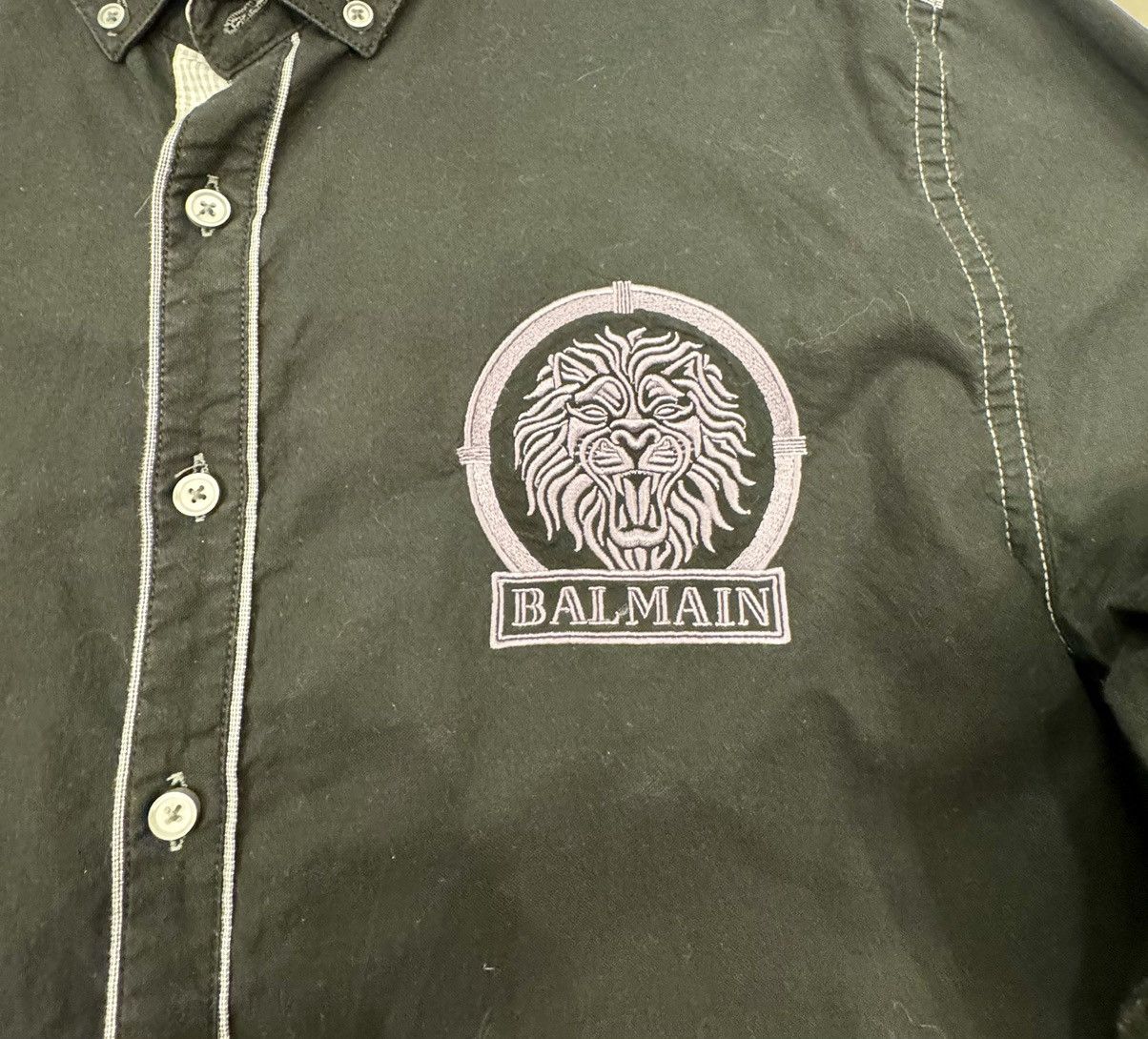 Balmain Balmain Paris Big Logo Button-down Long Sleeve Shirt Size US L / EU 52-54 / 3 - 3 Thumbnail