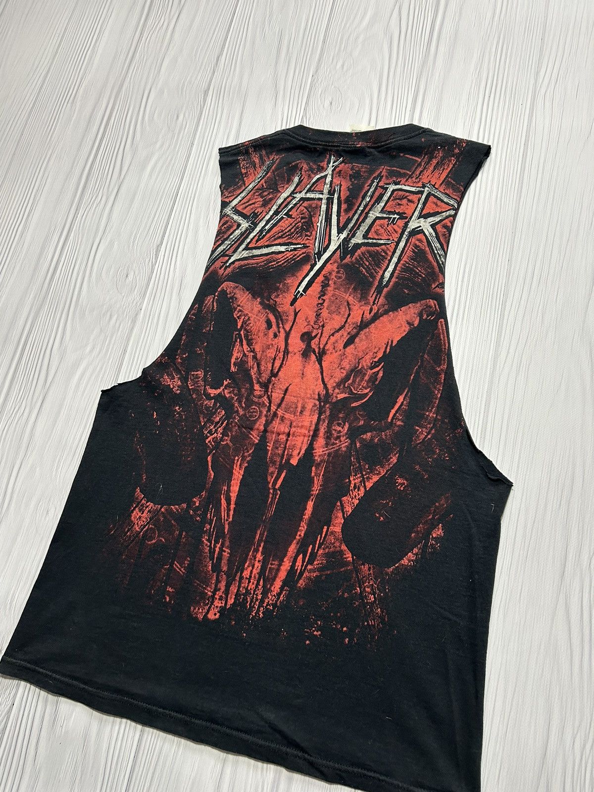 Band Tees Vintage Slayer Allprinted Thrashed Heavy Metal Tank Top Tee Size US M / EU 48-50 / 2 - 8 Thumbnail
