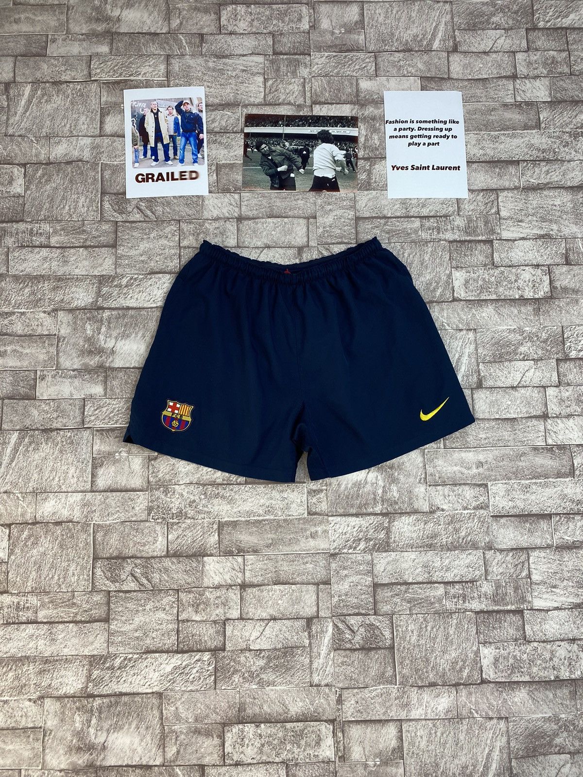 Nike × Vintage FC BARCELONA HOME FOOTBALL SOCCER SHORTS NIKE Size US 32 / EU 48 - 1 Thumbnail