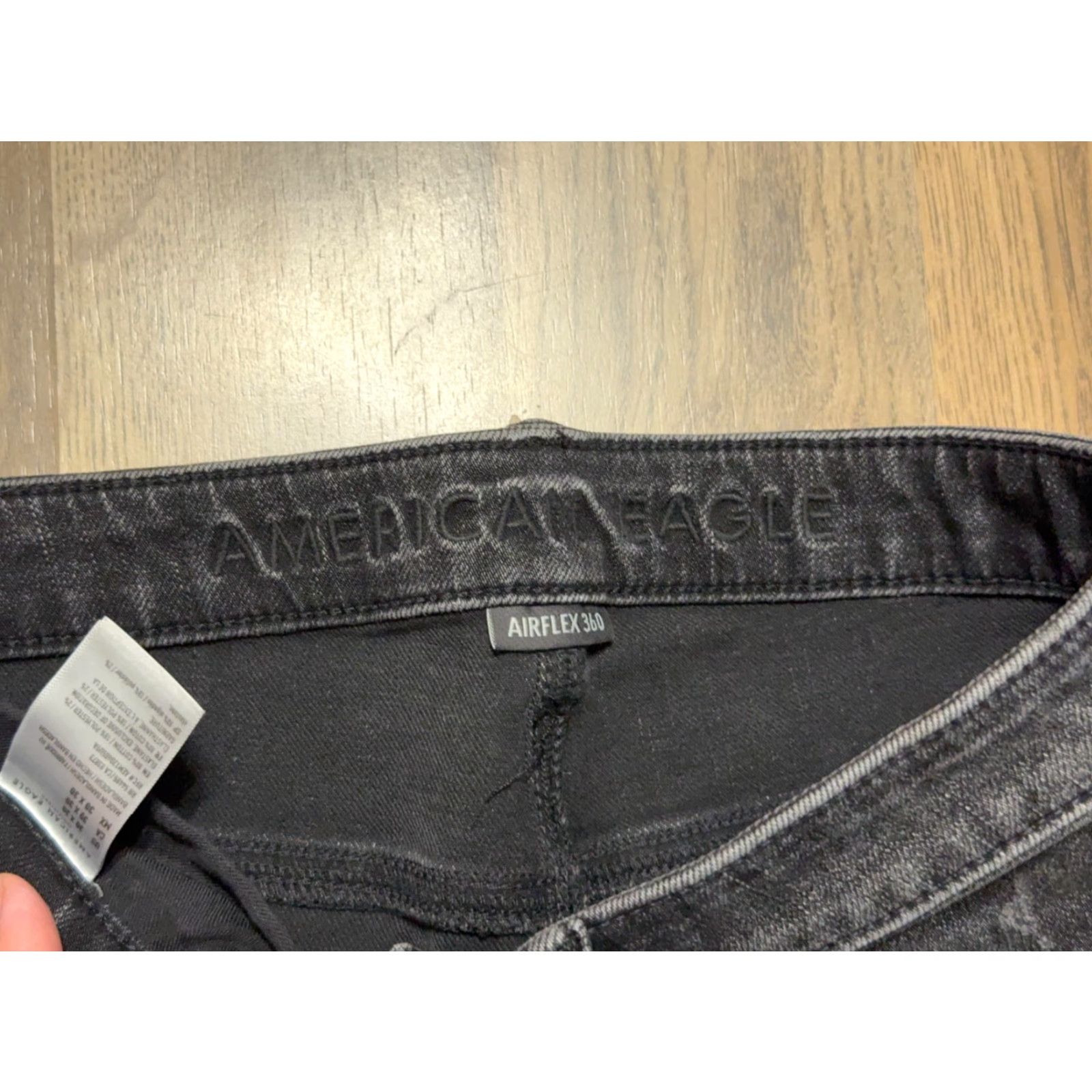 American Eagle Outfitters American Eagle Jeans, Men's Size 30x30, Black, Denim, Distressed, AIRFLEX 360 Size US 30 / EU 46 - 5 Thumbnail