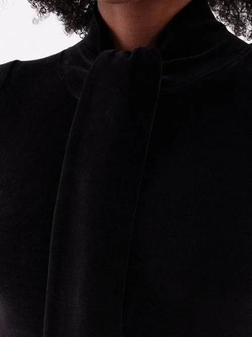 Balenciaga o1mt1gz0924 Scarf Fitted Turtleneck in Black Size S / US 4 / IT 40 - 8 Thumbnail