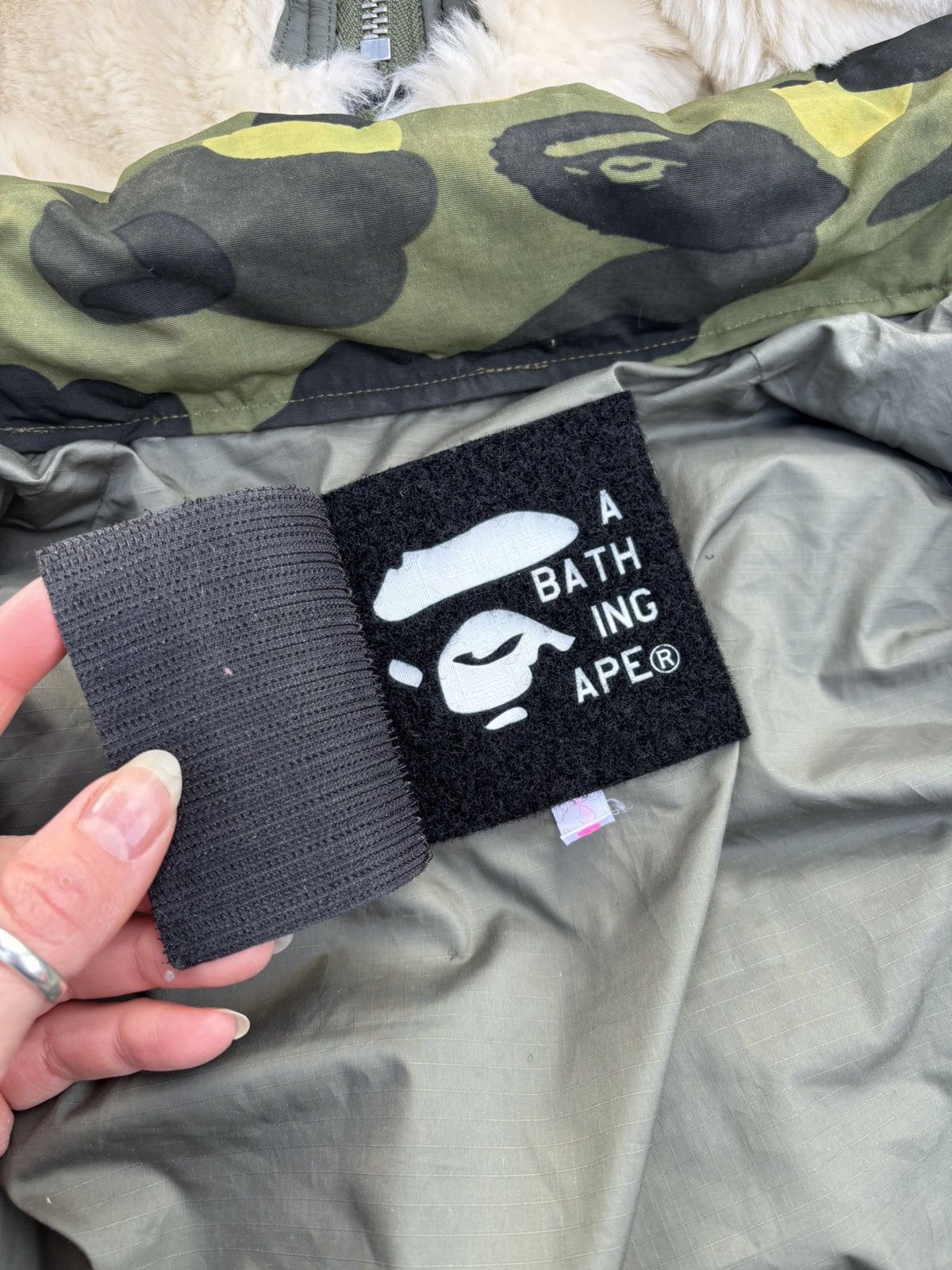 Bape Bape 1st camo down jacket with fawx fur hood Size US XS / EU 42 / 0 - 14 Thumbnail