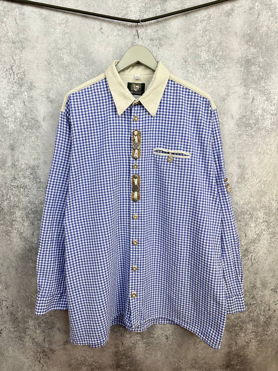 Other OS Trachten Bavarian Gingham Check Shirt Oktoberfest Size US XXL / EU 58 / 5 - 1 Thumbnail