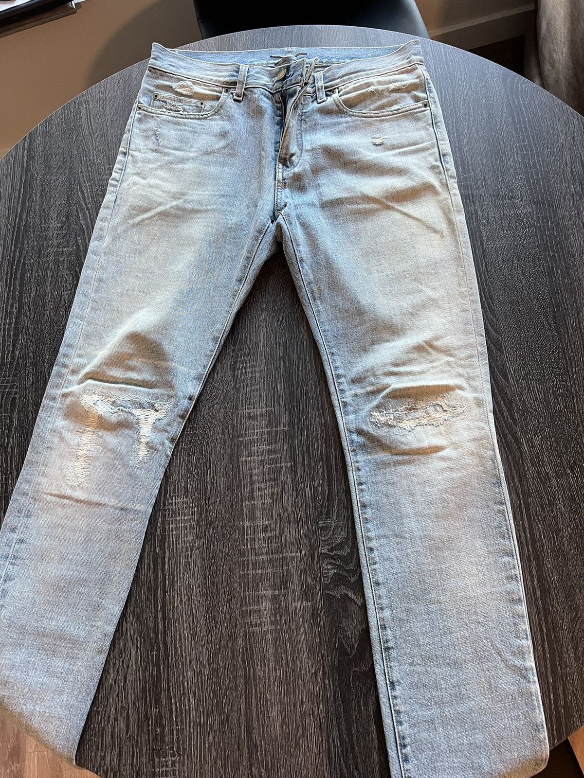 image of Saint Laurent Paris Skinny Jeans D02 in Blue, Men's (Size 30)