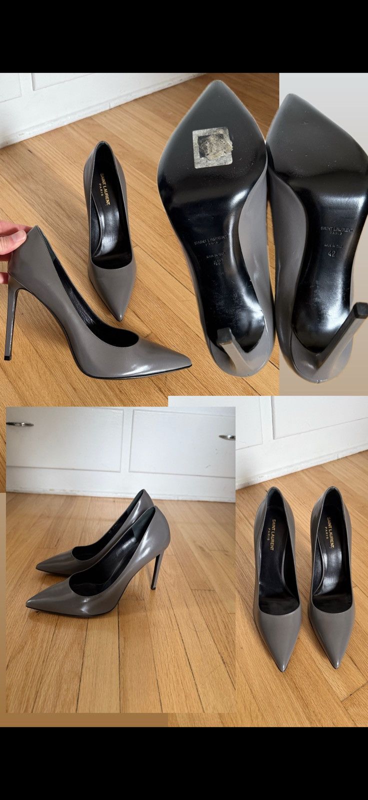 Yves Saint Laurent Grey heel pumps Size US 12 / IT 42 - 9 Thumbnail