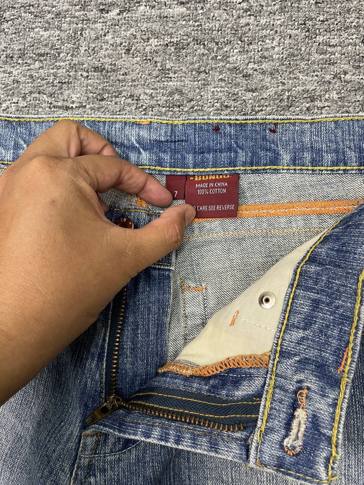If Six Was Nine Vintage Bongo Jeans Flared Pants Distressed Denim Size US 31 - 3 Thumbnail