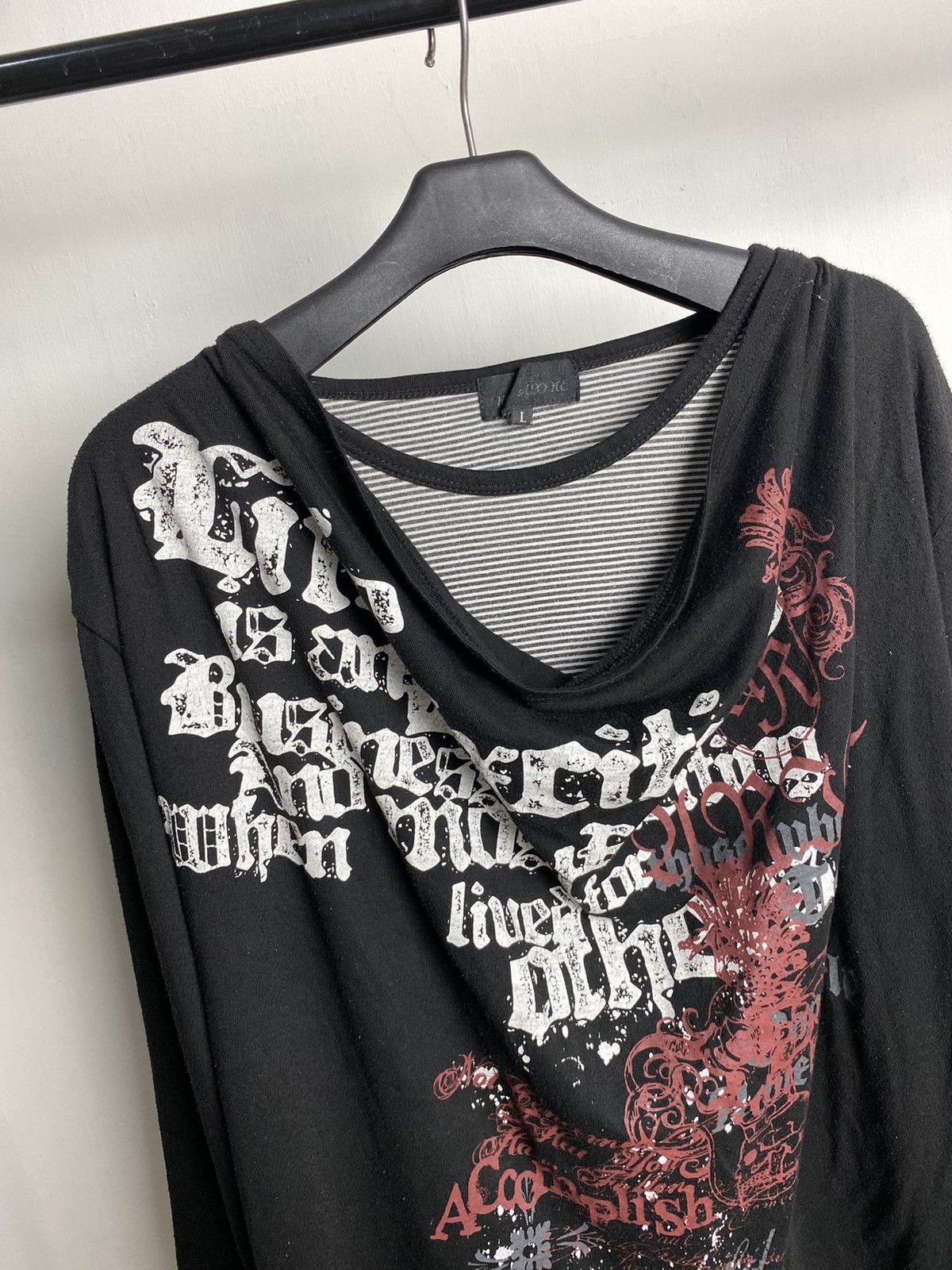If Six Was Nine × Japanese Brand × Le Grande Bleu (L.G.B.) Not Alone Poem Double Layer Gothic Longsleeve Size US M / EU 48-50 / 2 - 4 Thumbnail