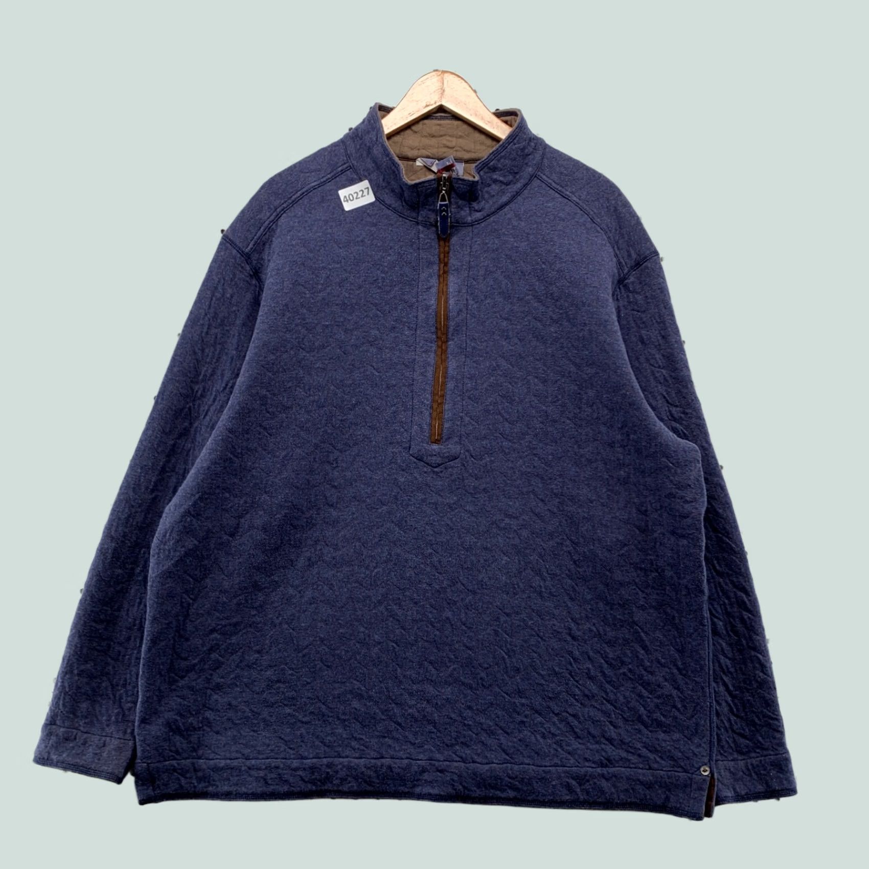 Tommy Bahama Tommy Bahama Sweater Mens XL Reversible 1/4 Zip Pullover Blue Brown Size US XL / EU 56 / 4 - 1 Thumbnail