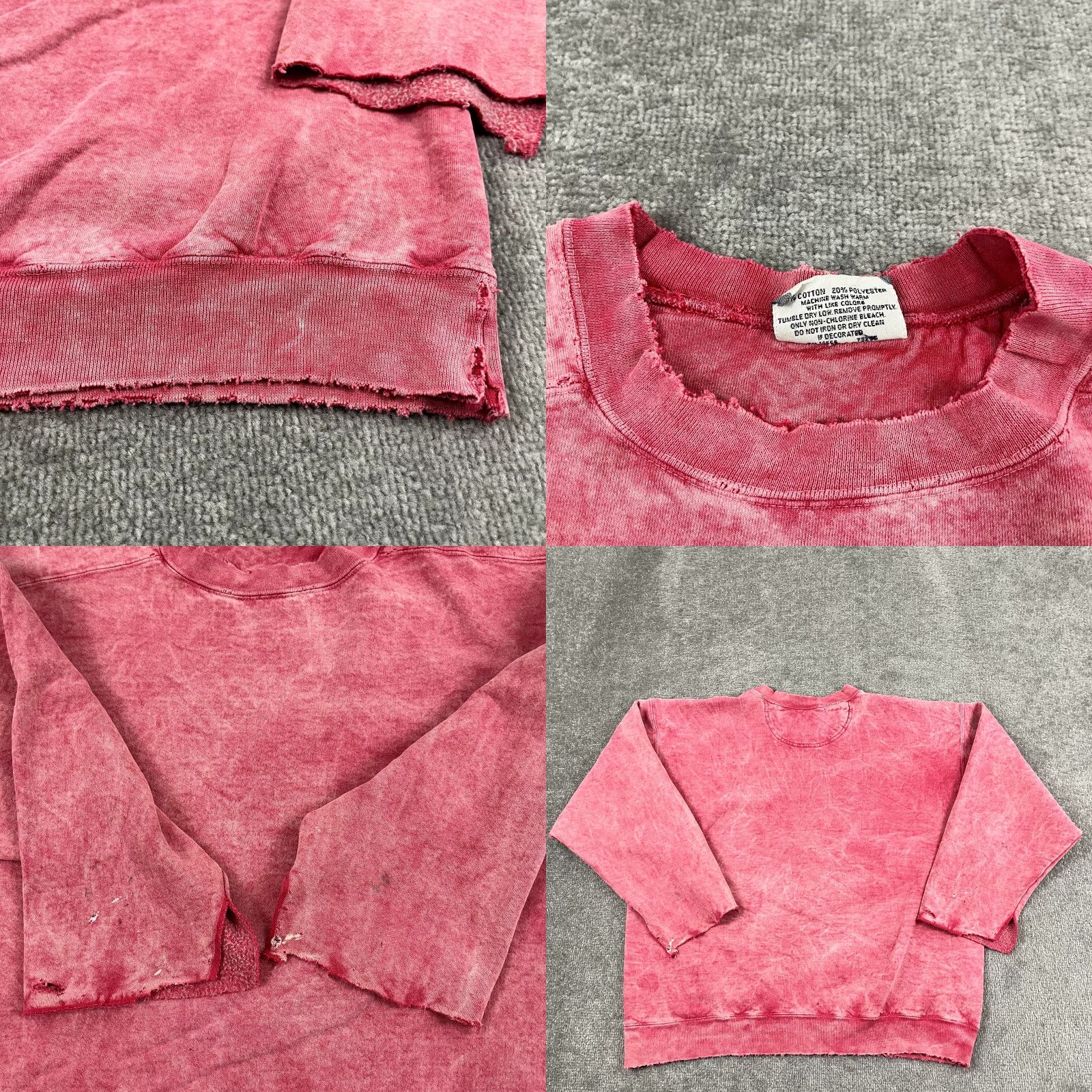 Lee VINTAGE LEE Sweatshirt Mens Large Pink Crew Neck Skate Surf Distressed Thrashed Size US L / EU 52-54 / 3 - 8 Thumbnail