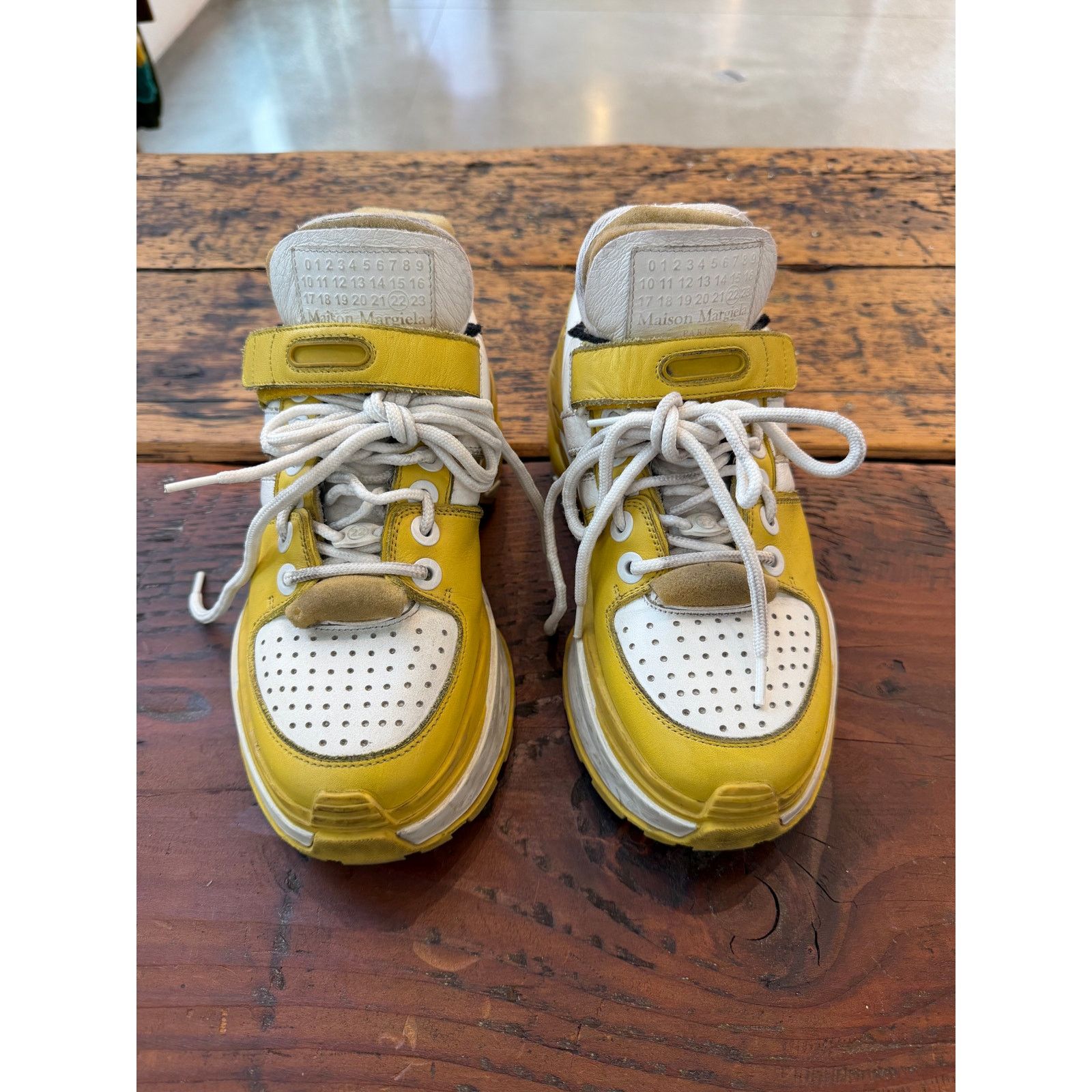 Maison Margiela Maison Margiela Low Top Retro Fit Distressed Sneakers Size US 7 / IT 37 - 2 Thumbnail