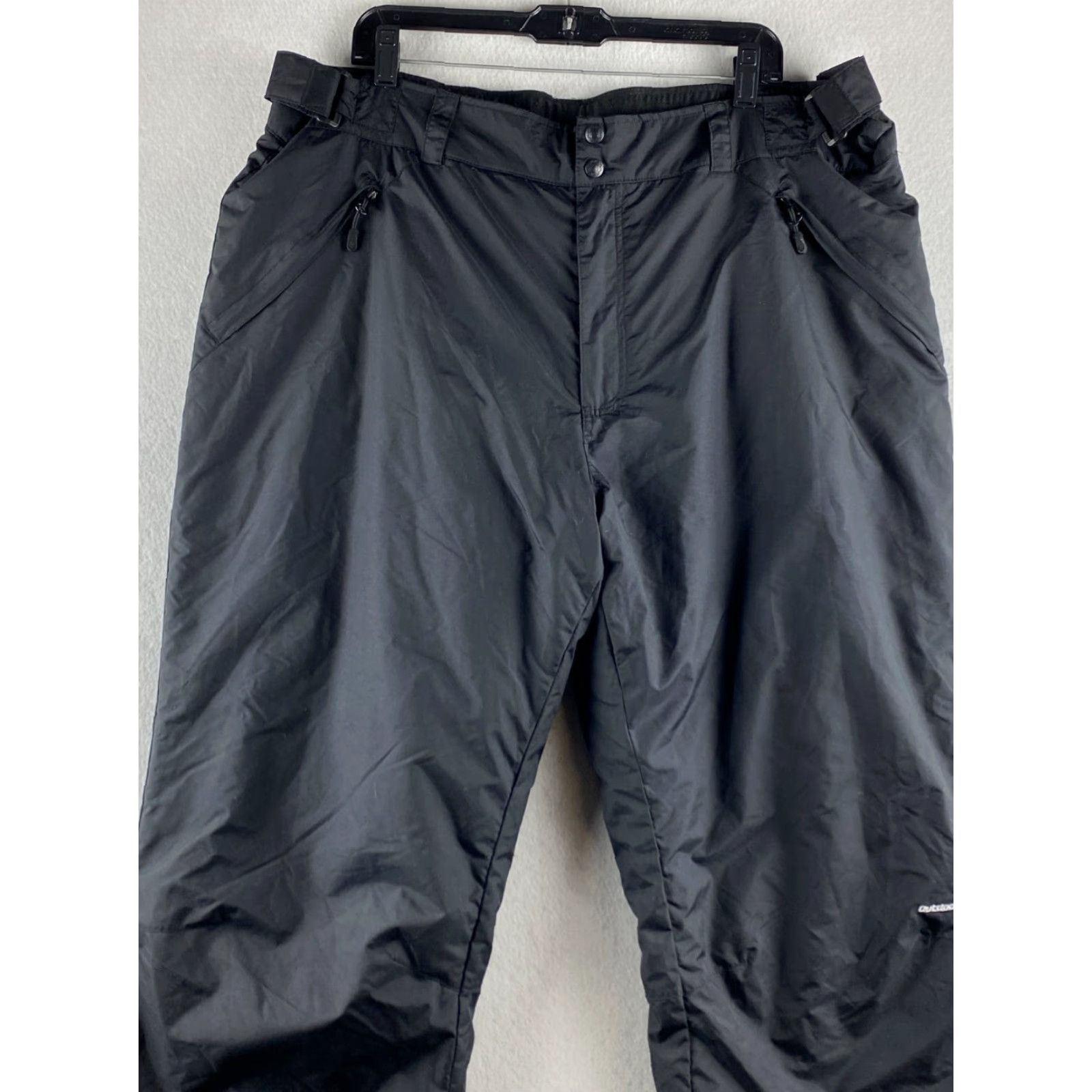 Vintage Outdoor Gear Snow Pants Mens 2XL Black Zip Pockets Adjustable Waist 42 x 32 Snowboarding Skiing Regular Mens Size US 39 - 2 Thumbnail