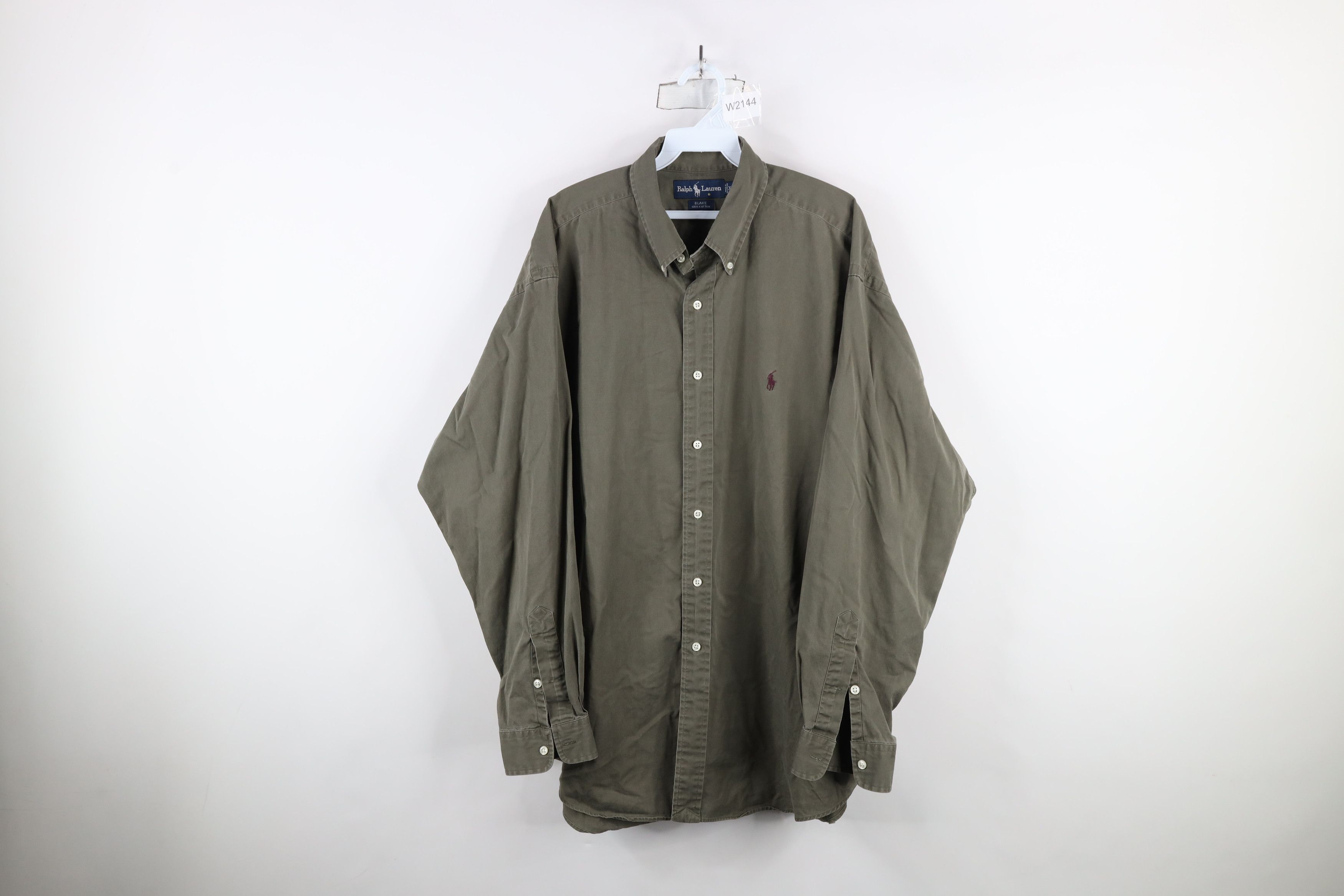 Ralph Lauren × Vintage Vintage 90s Ralph Lauren Collared Button Down Shirt Green Size US XL / EU 56 / 4 - 1 Thumbnail
