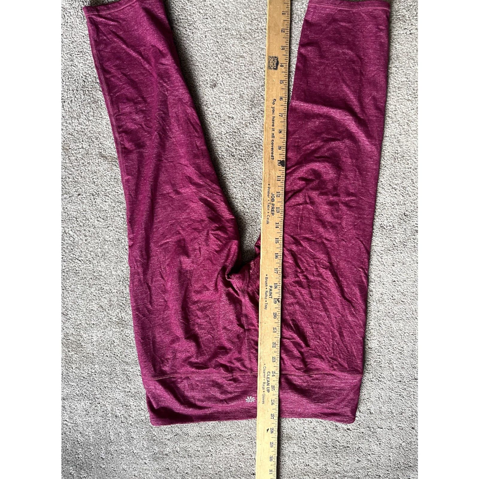 Athleta VINTAGE Athleta Capri Leggings Women's Medium Stretch Pull On Maroon Activewear 20in Inseam Size 32" / US 10 / IT 46 - 6 Thumbnail
