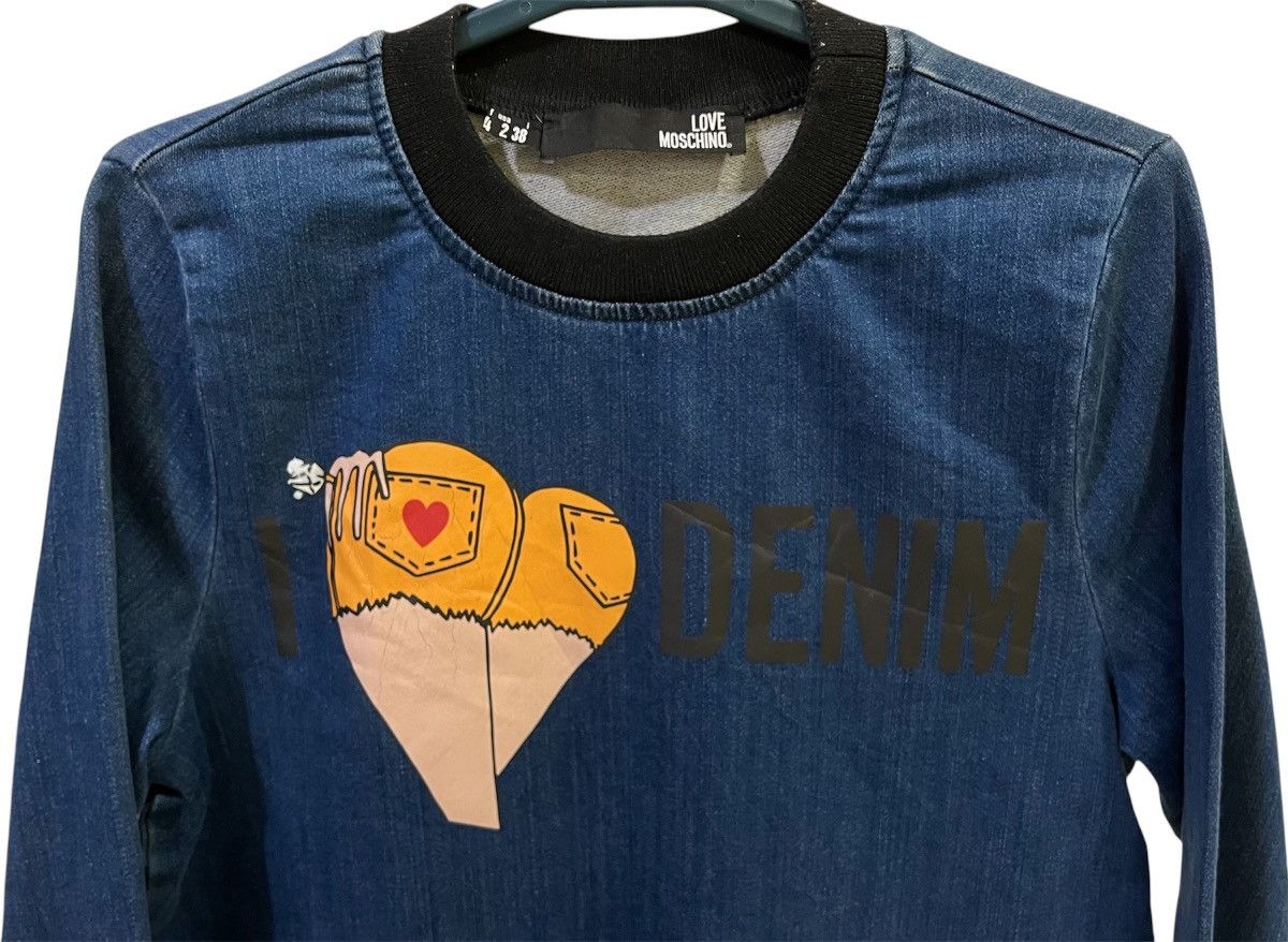 Love Moschino Love Moschino Denim Blue Cotton Long Sweater Dress Size XS / US 0-2 / IT 36-38 - 7 Thumbnail