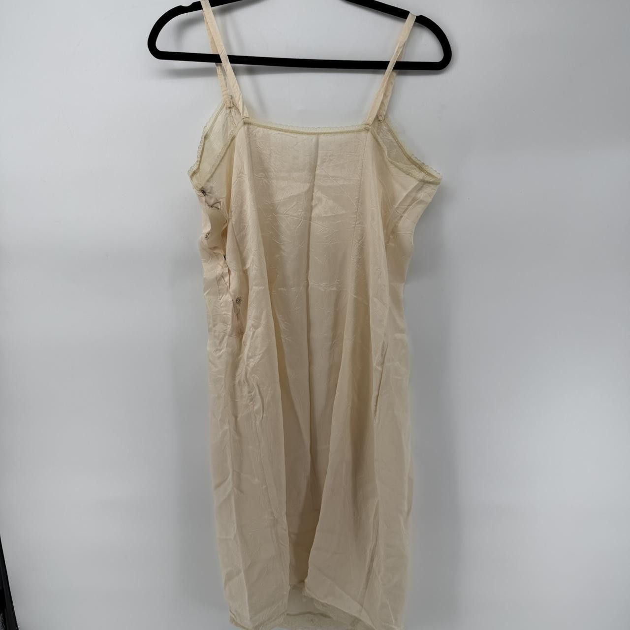 The Unbranded Brand Vintage Ivory Acetate Slip Dress Side Snap Lingerie Lace Size L / US 10 / IT 46 - 6 Thumbnail