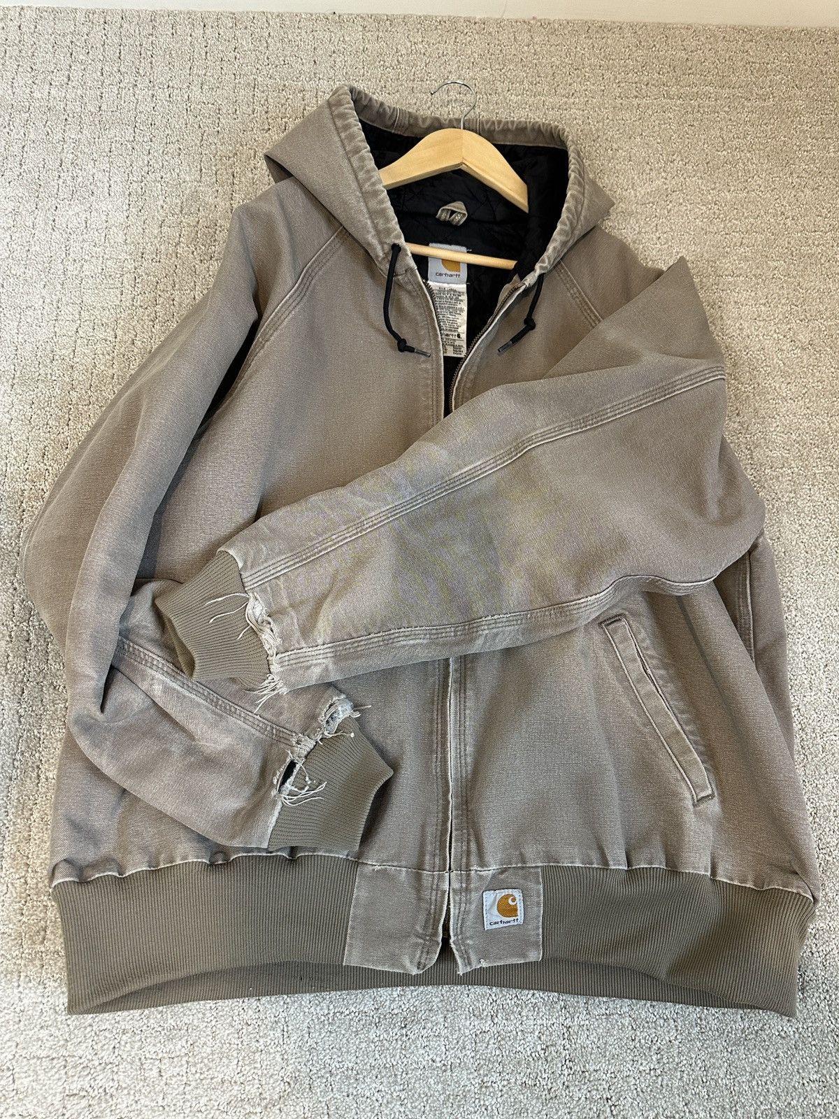 Carhartt VINTAGE DISTRESSED CARHARTT JACKET FULL ZIPPER HOODIE Size US XXL / EU 58 / 5 - 4 Thumbnail