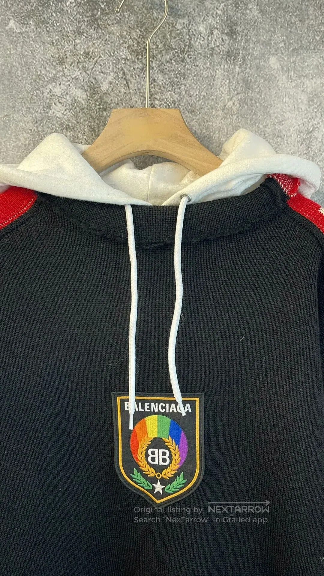 Balenciaga Balenciaga Black Double B Rainbow Embroidery Hoodie M. Size US M / EU 48-50 / 2 - 3 Thumbnail