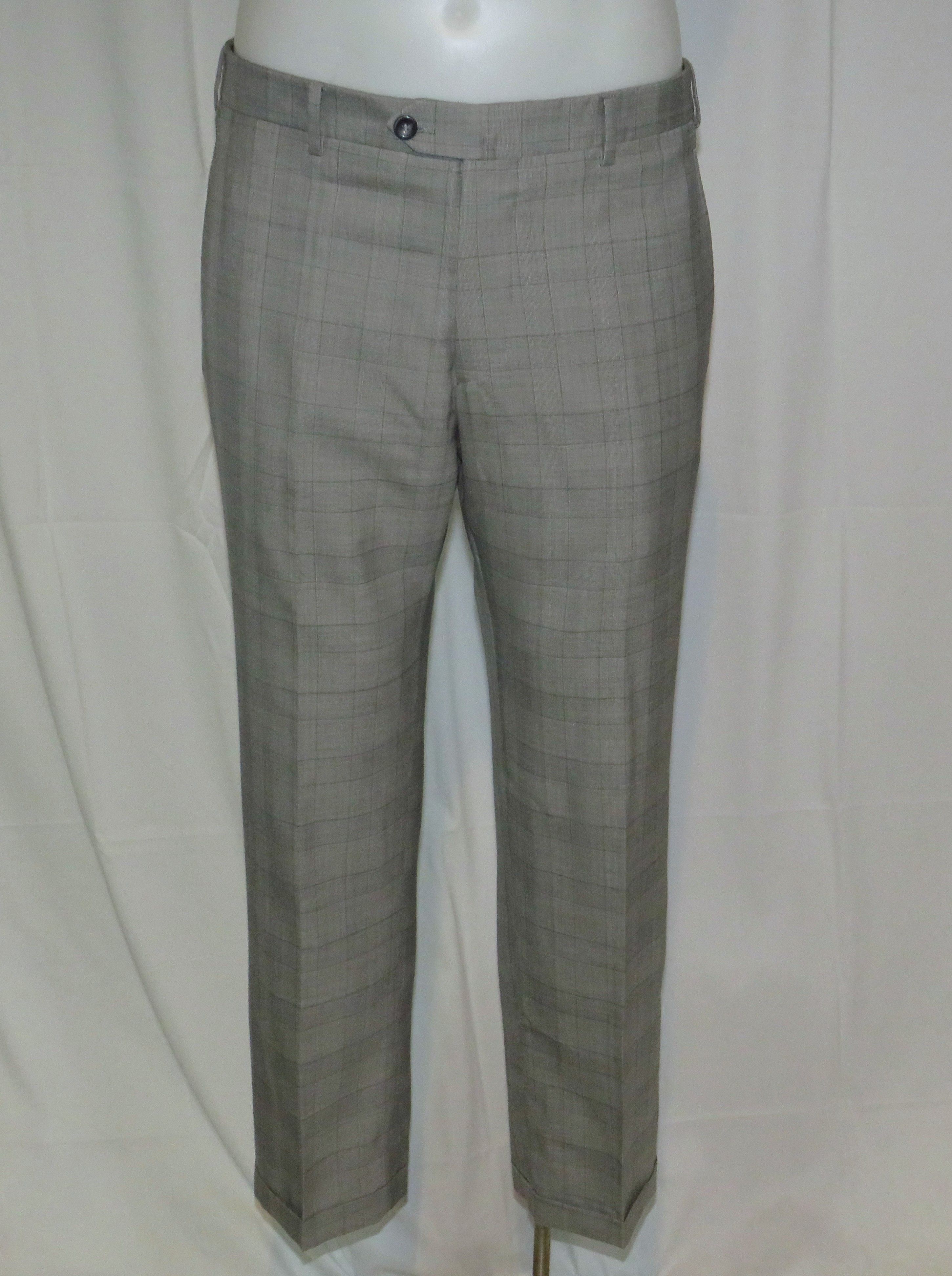 Giorgio Armani Black Label Custom Gray Plaid Two Button Suit 40R Size 40R - 14 Thumbnail
