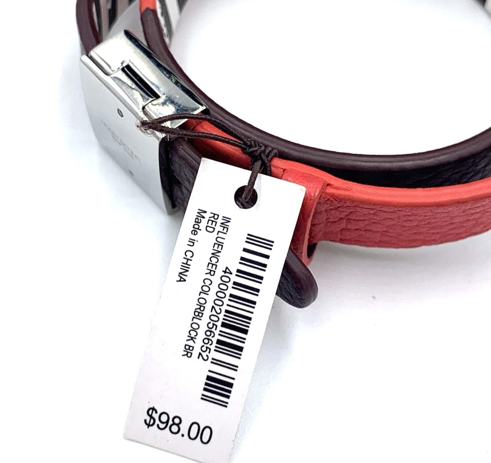 Other Henri Bendel 2-Tone Red Brown Leather Wrap Bracelet Size ONE SIZE - 2 Thumbnail