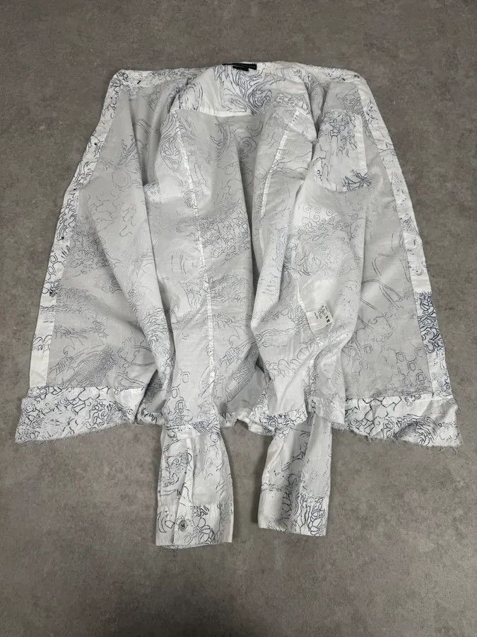 Marithe + Francois Girbaud 2000s Marithé + François Girbaud Aged Tattoo White Shirt Size US M / EU 48-50 / 2 - 7 Thumbnail
