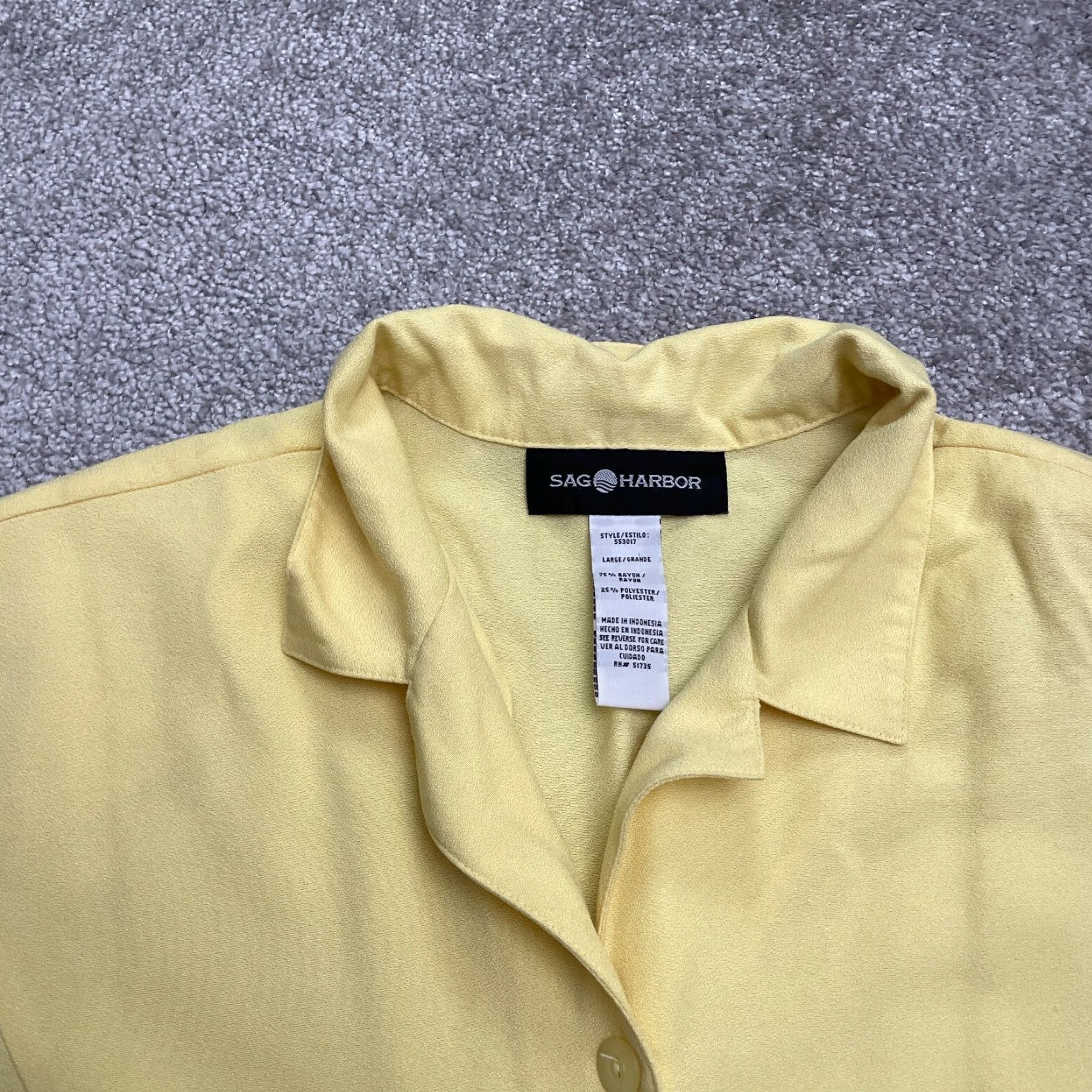 Vintage Sag Harbor Shirt Womens L Yellow Long Sleeve Button-Down Casual Workwear Top Size L / US 10 / IT 46 - 7 Thumbnail