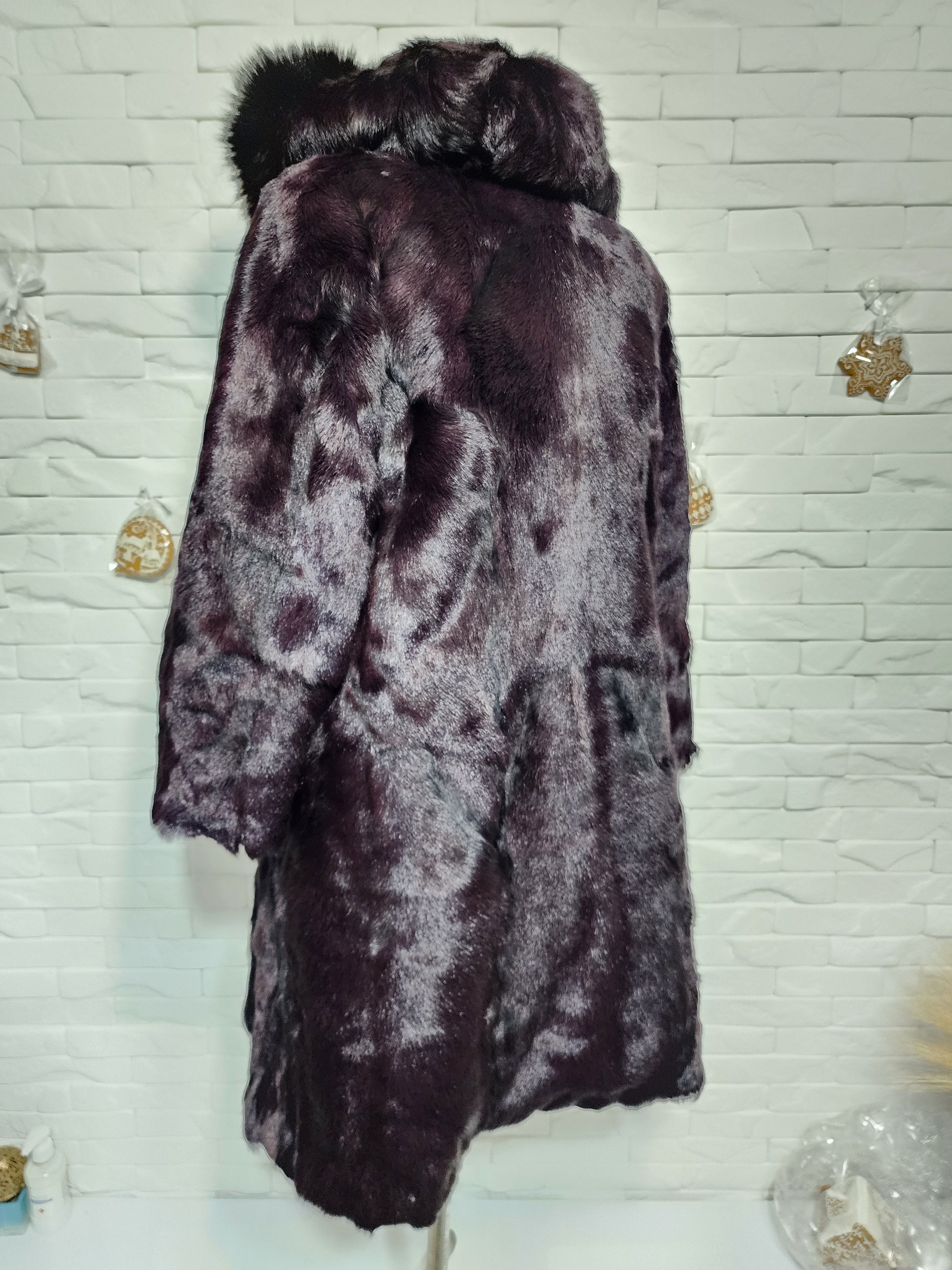 Furla Black Goat Fur Coat: Women's Warm Hooded Outerwear Size XL / US 12-14 / IT 48-50 - 6 Thumbnail