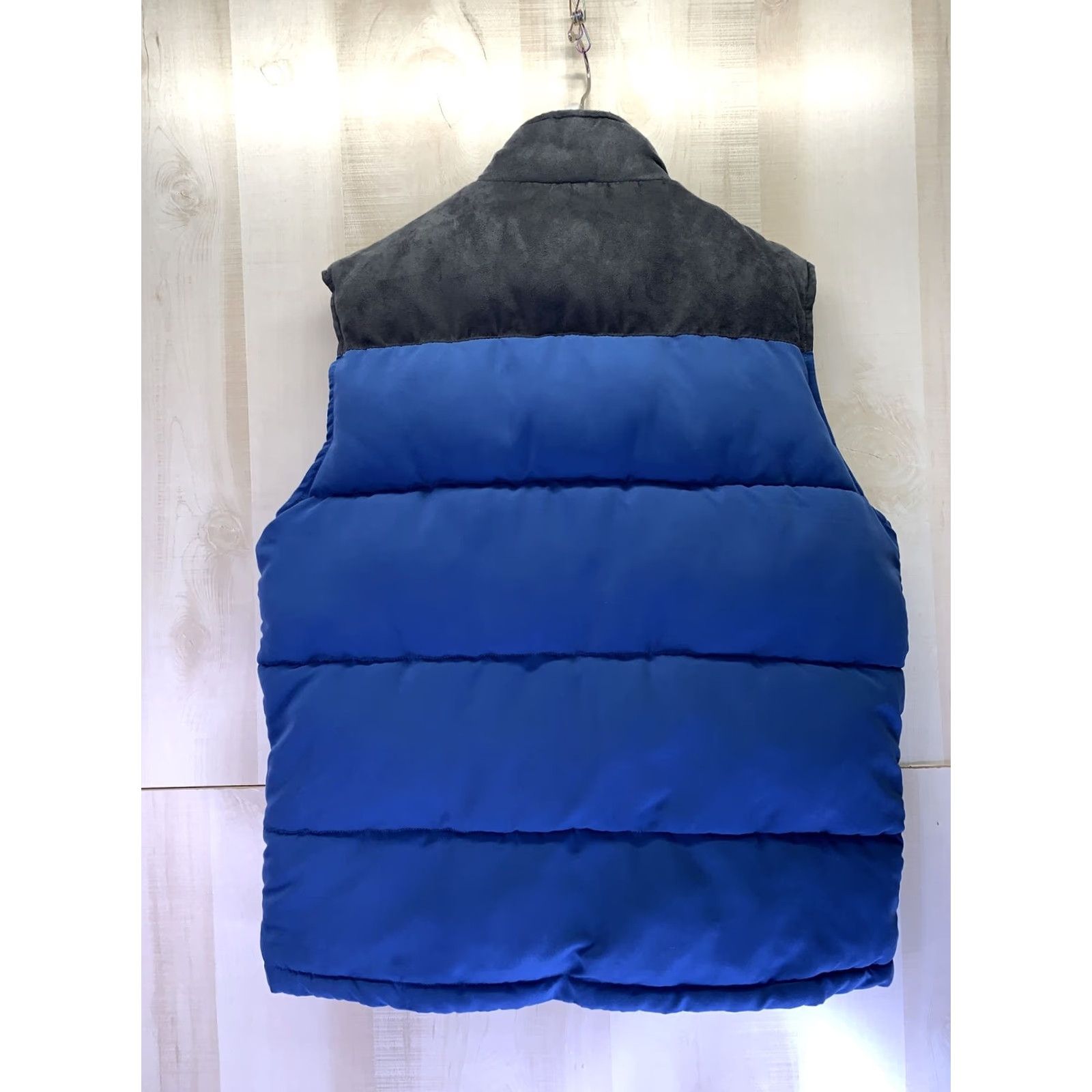 Vintage Coleman Vest Mens Blue W/Faux Suede Puffer Size L Regular Zip Open Front Outdoor Winter 8679 Size US L / EU 52-54 / 3 - 6 Thumbnail