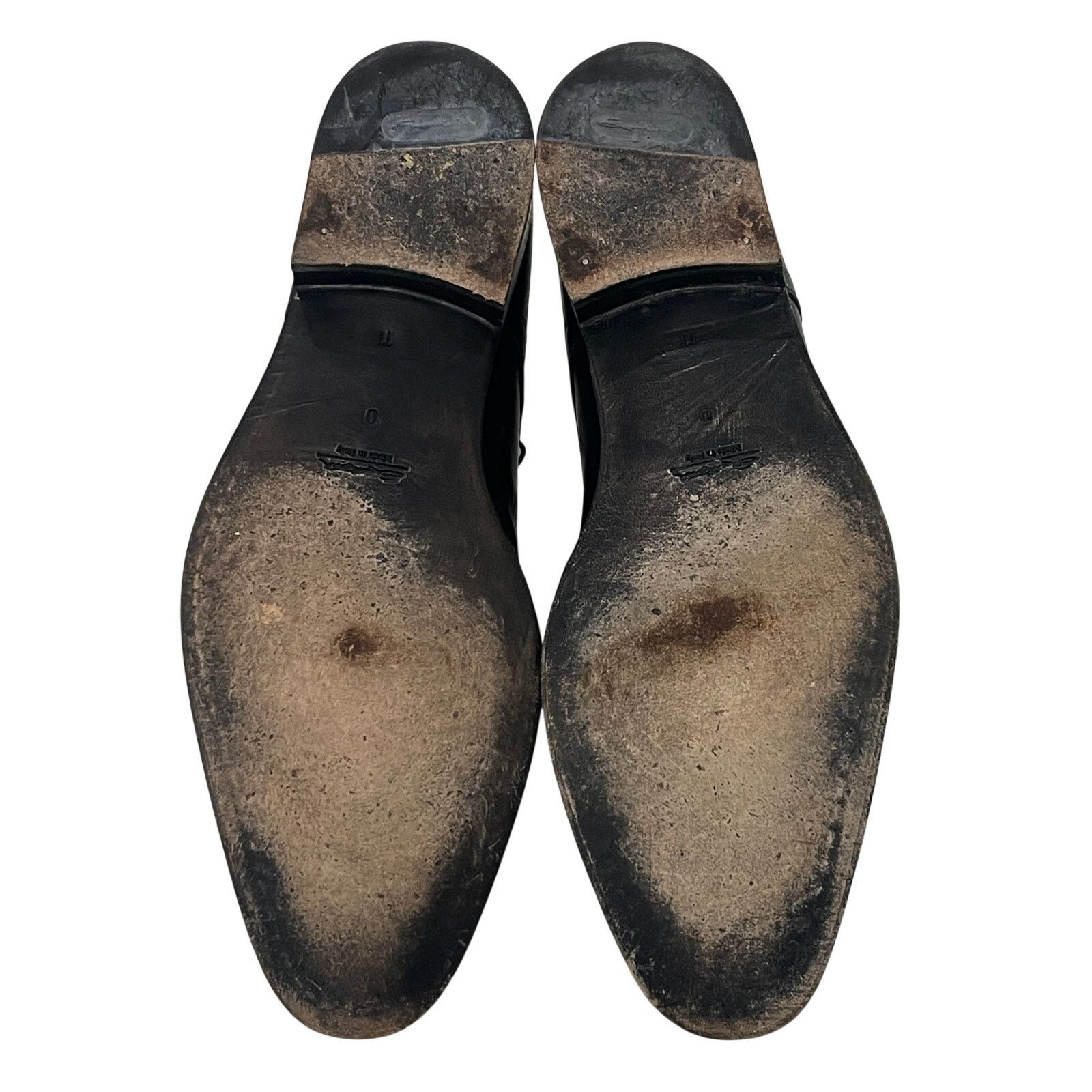 Santoni *DS27 SANTONI Men's Leather Oxford Dress Shoes Black Size 11 Size US 10 / EU 43 - 6 Thumbnail