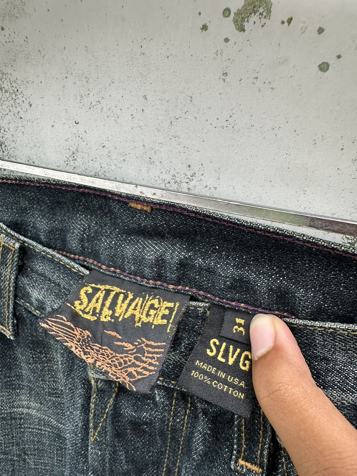 Salvage 👹Vintage Selvedge Bootcut Jeans Made In USA Size US 30 / EU 46 - 13 Thumbnail