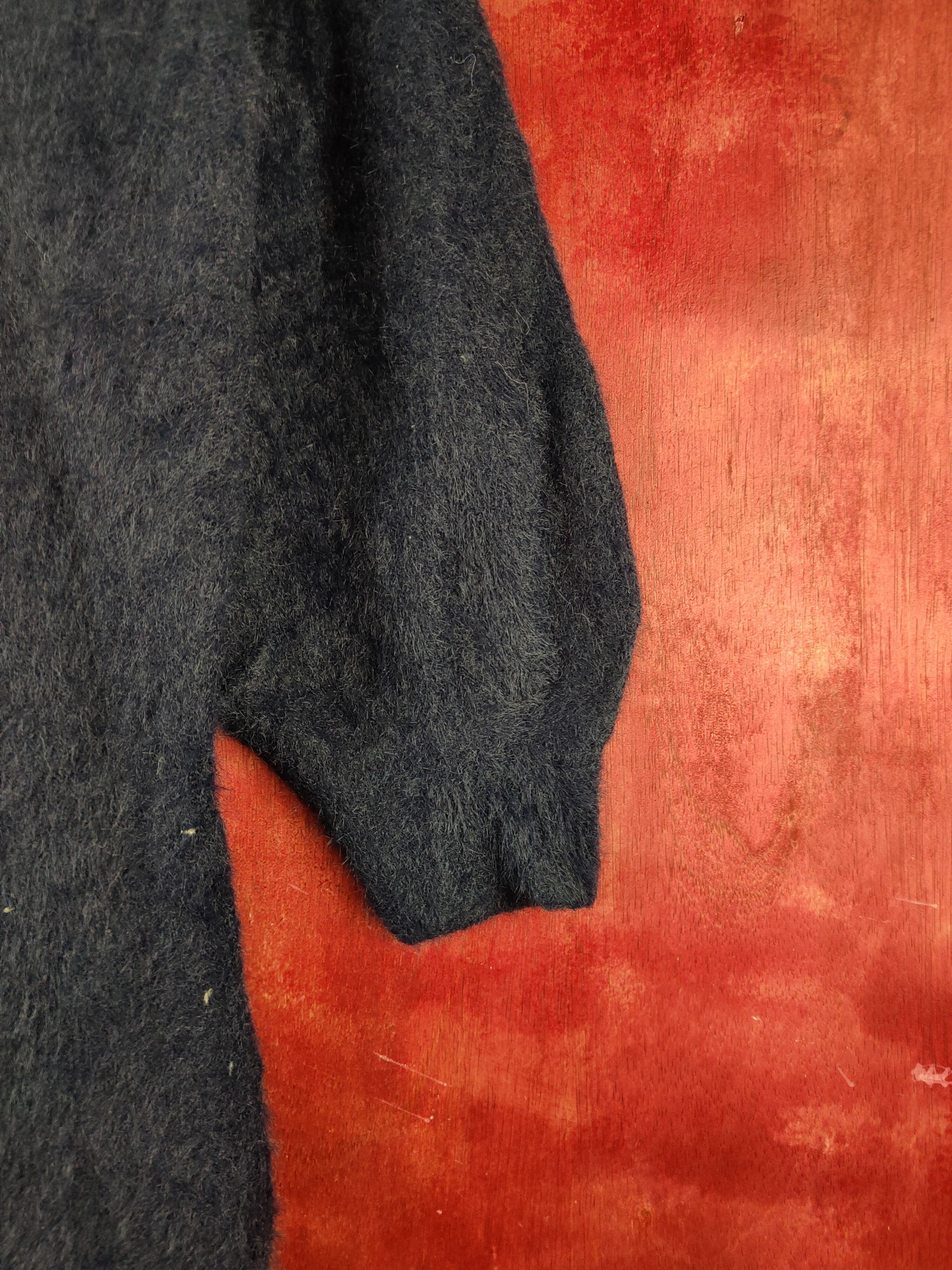 Homespun Knitwear × Japanese Brand × Vintage Back Number Navy Shag Shaggy Fur Mohair Knitwear #S2175 Size M / US 6-8 / IT 42-44 - 6 Thumbnail