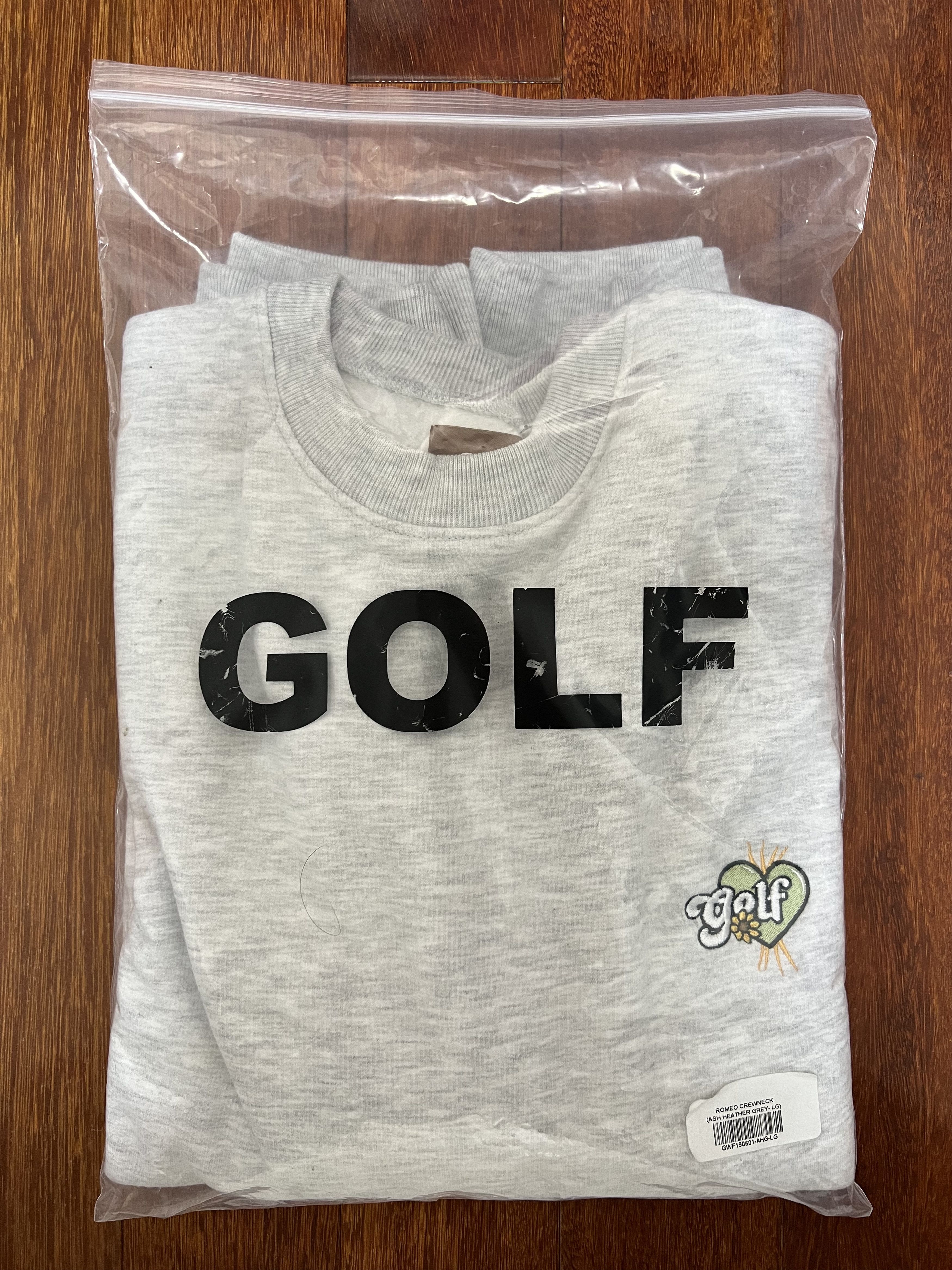 Golf Wang 💚 Golf Wang Romeo Crewneck Ash Heather Grey Large NEW Size US L / EU 52-54 / 3 - 7 Thumbnail