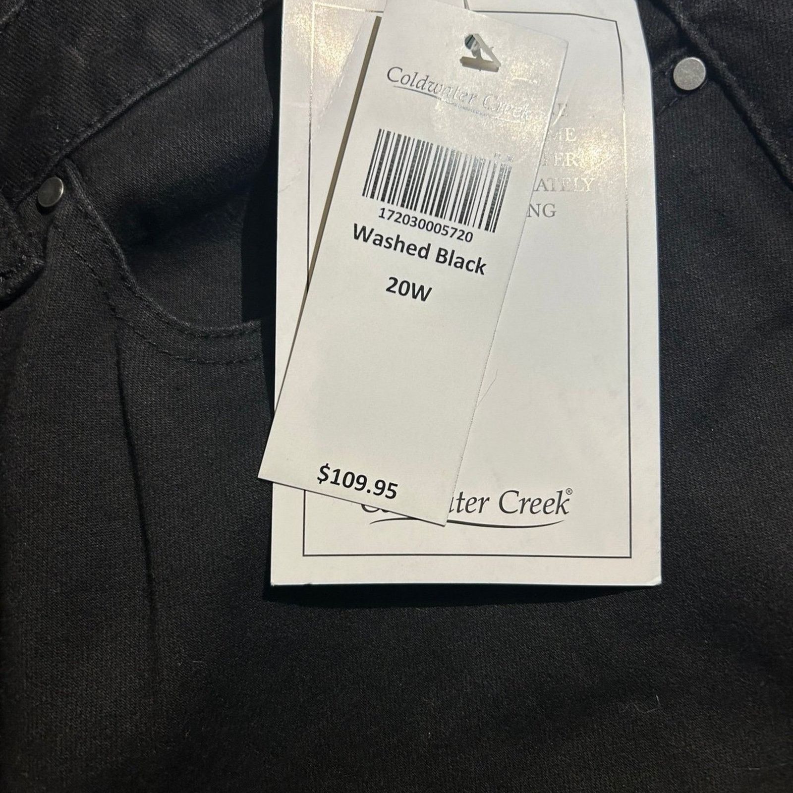 Coldwater Creek Coldwater Creek Jeans black with velvet lace up ankle detail Size 22" - 3 Thumbnail