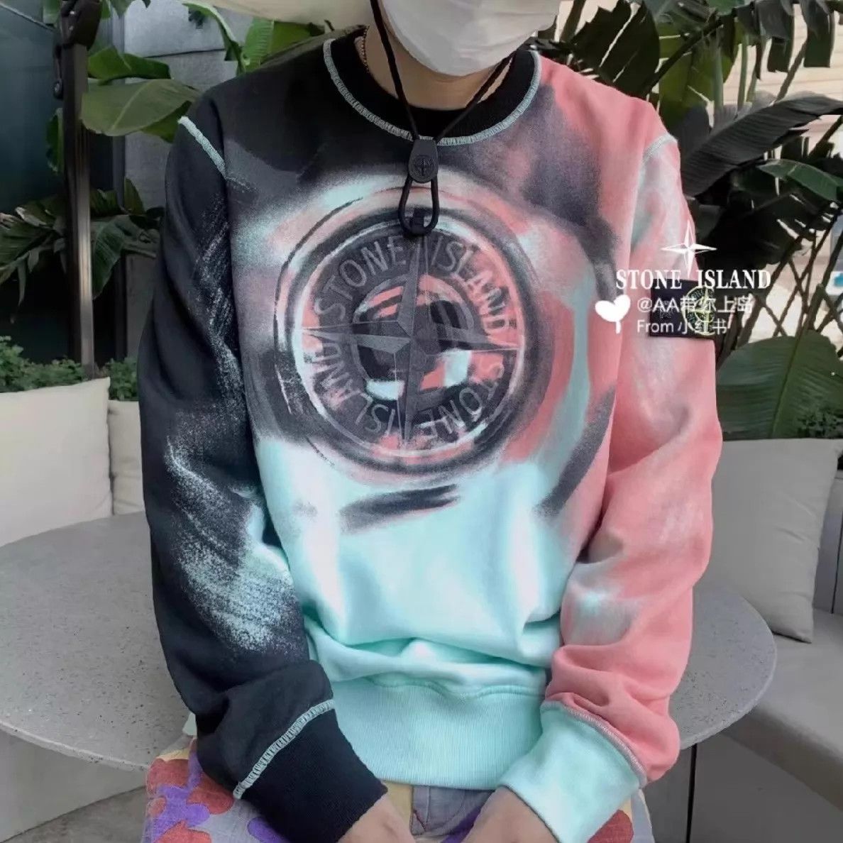 Stone Island Stone Island 22FW Dye Compass Crew M Black Pink Cyan Size US M / EU 48-50 / 2 - 7 Thumbnail