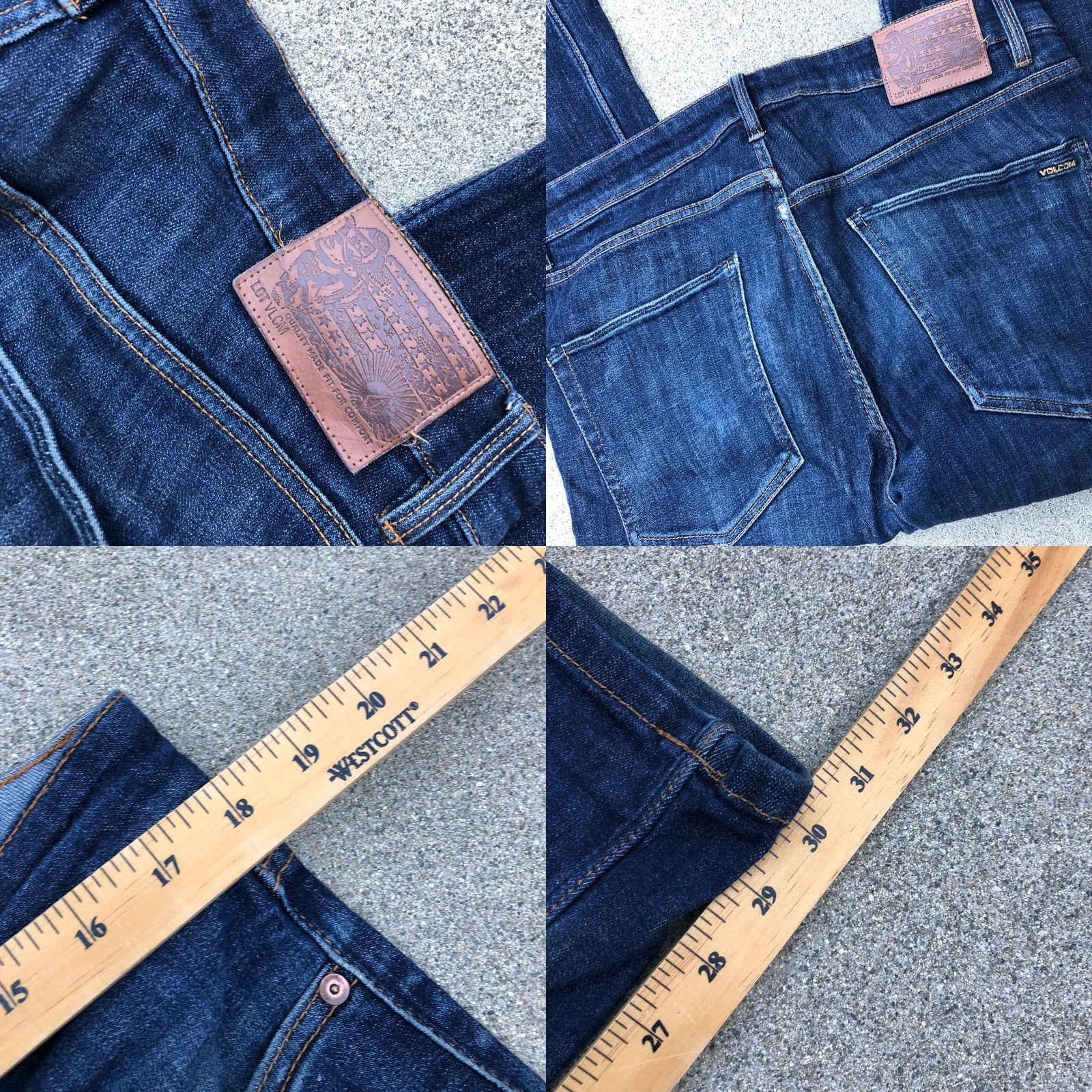Volcom Volcom Jeans Slim Straight Men's 34 Denim Blue Dark Wash Pants Regular Inseam 30.5 Size US 34 / EU 50 - 8 Thumbnail