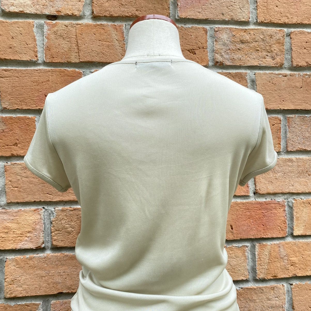 Yoshiyuki Konishi YOSHIYUKI KONISHI Soft Stretchy Fitted Tee – Beige Size M / US 6-8 / IT 42-44 - 18 Thumbnail