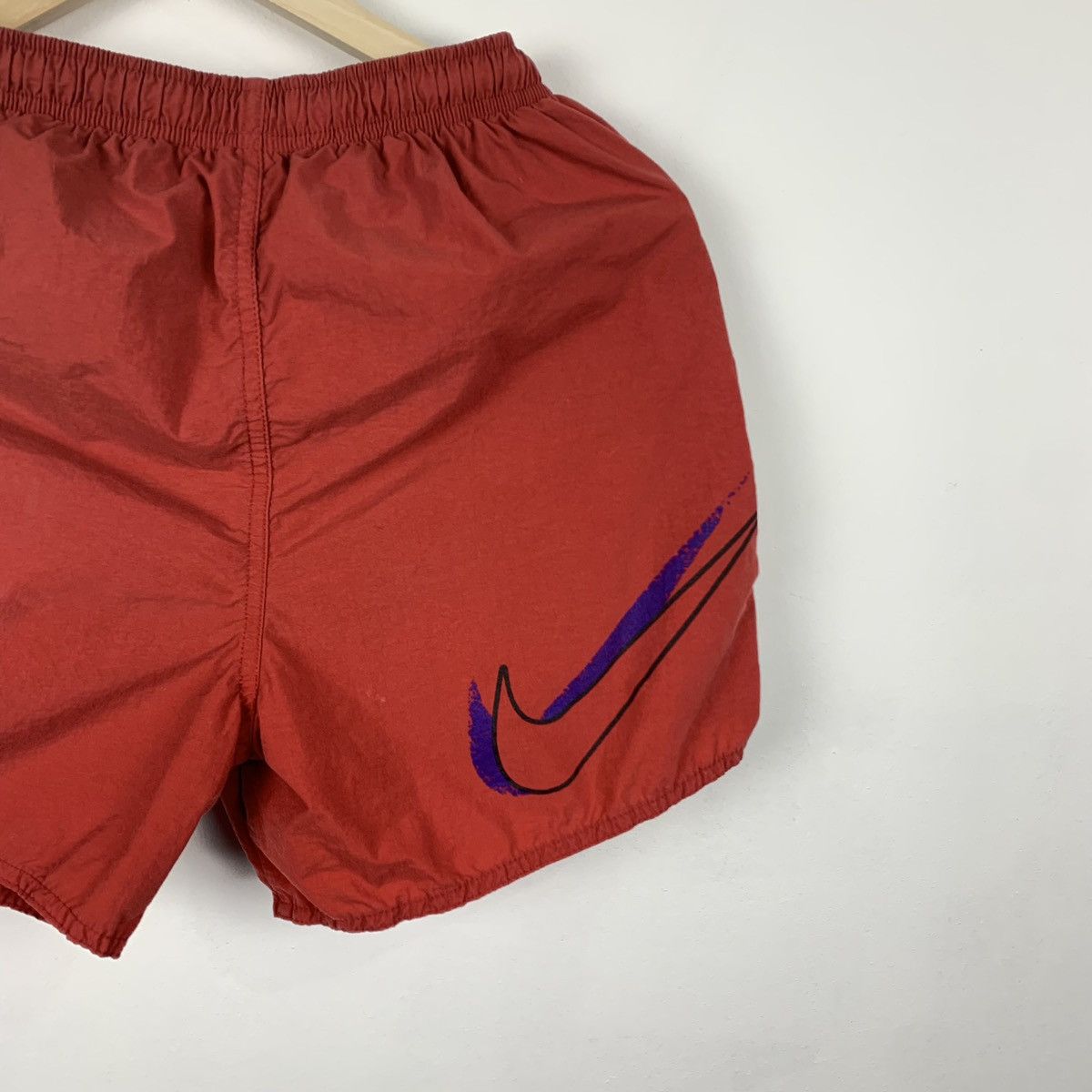 Nike Vintage Nike Retro Swim Nylon Shorts Red Size L Drill Style Size US 34 / EU 50 - 3 Thumbnail