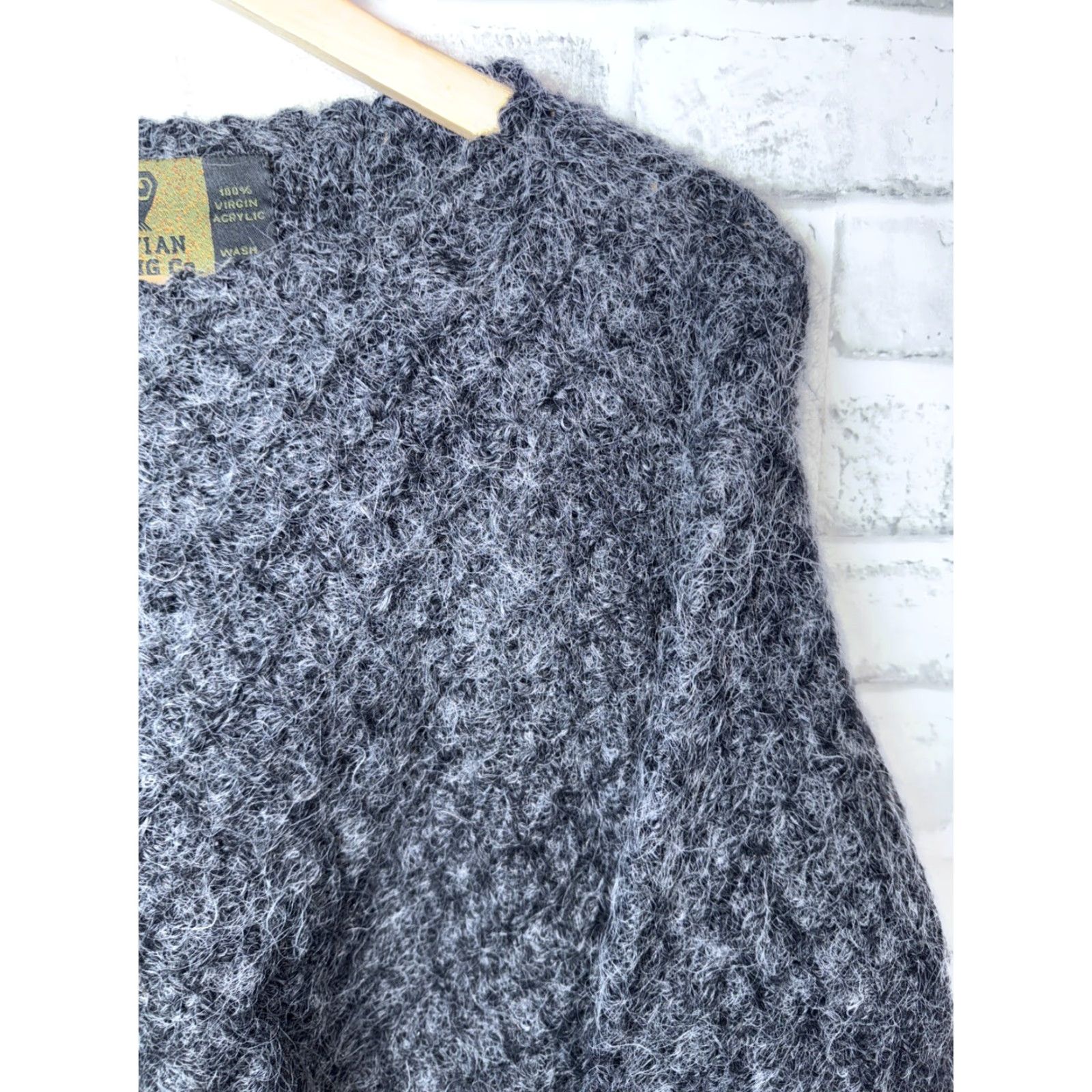 CO VINTAGE Peruvian Sweater Co Gray Pullover Sweater One Size 100% Virgin Acrylic Womens Size ONE SIZE - 3 Thumbnail