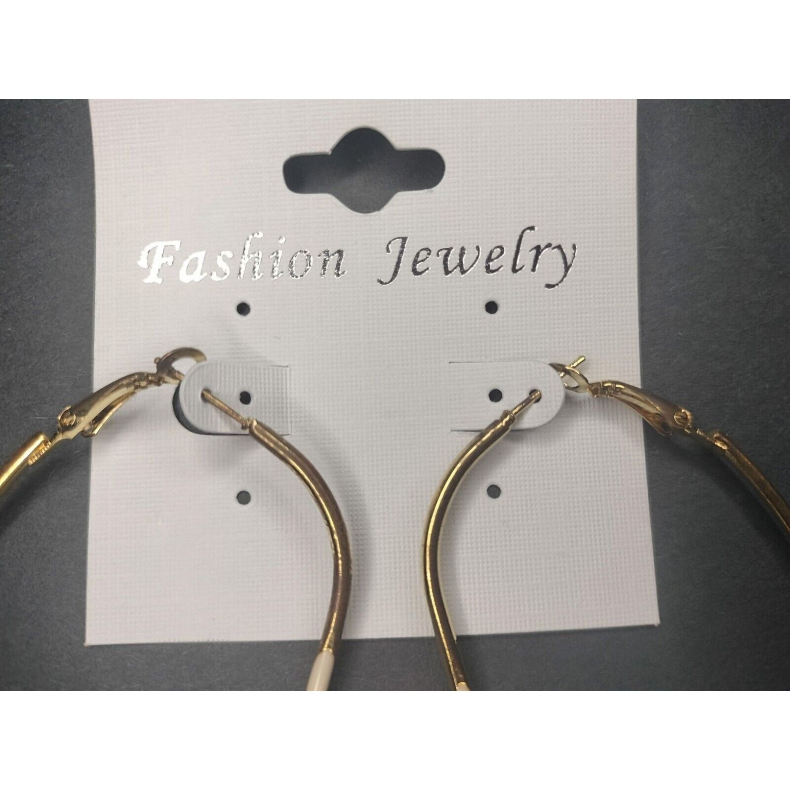 Other Hoop Earrings Fashion Jewelry Eggshell White Asymmetrical He Size ONE SIZE - 2 Thumbnail