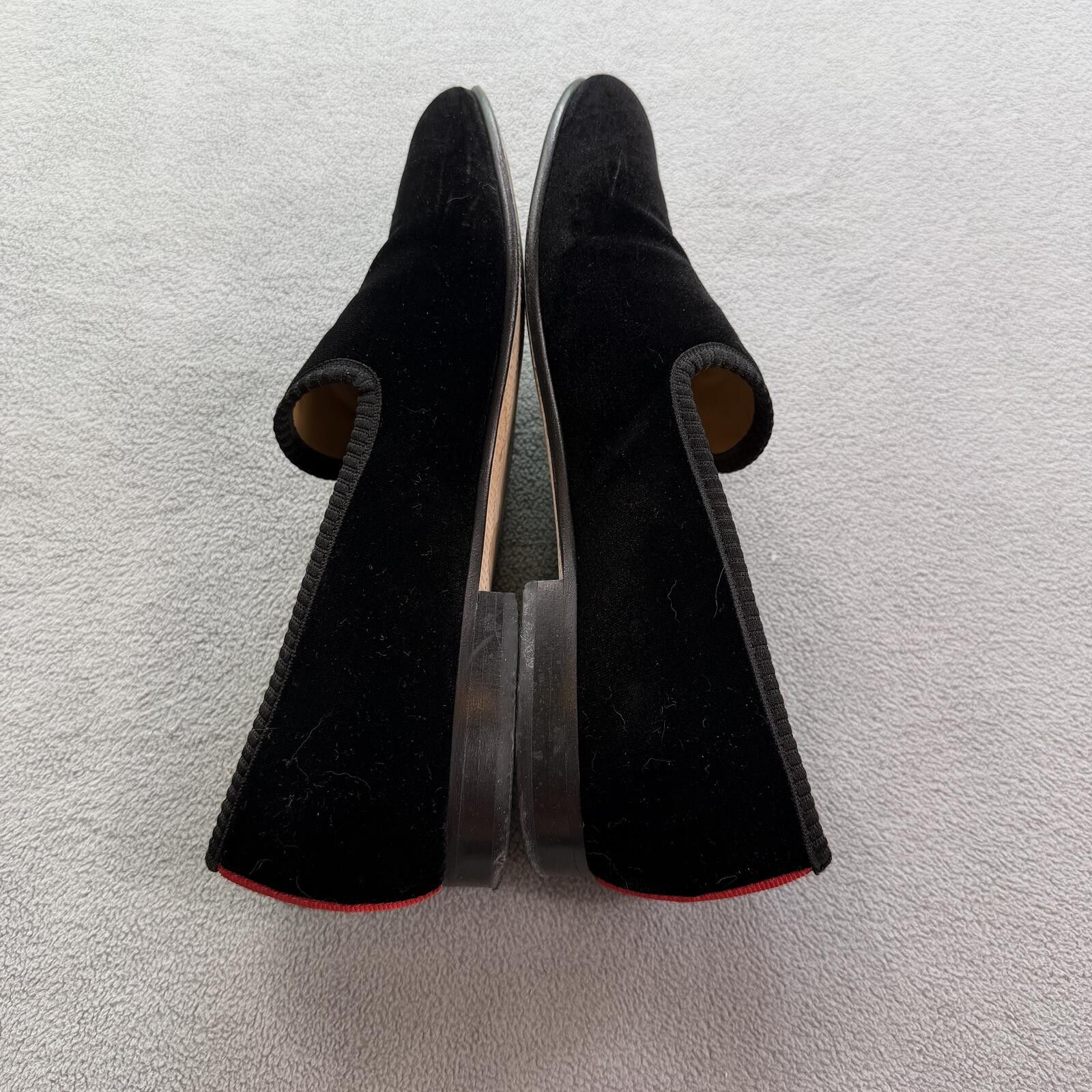 Del Toro Del Toro Black Velvet Skull Embroidered Slippers Loafers Men Size US 8 / EU 41 - 9 Thumbnail