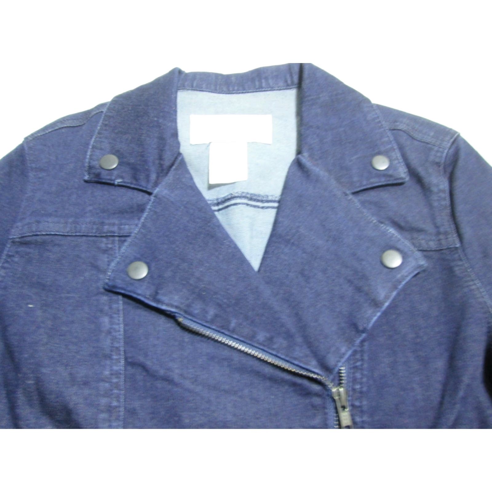 Vintage Jaclyn Smith Womens Denim Biker Jacket Navy Outerwear Size M Size M / US 6-8 / IT 42-44 - 4 Thumbnail