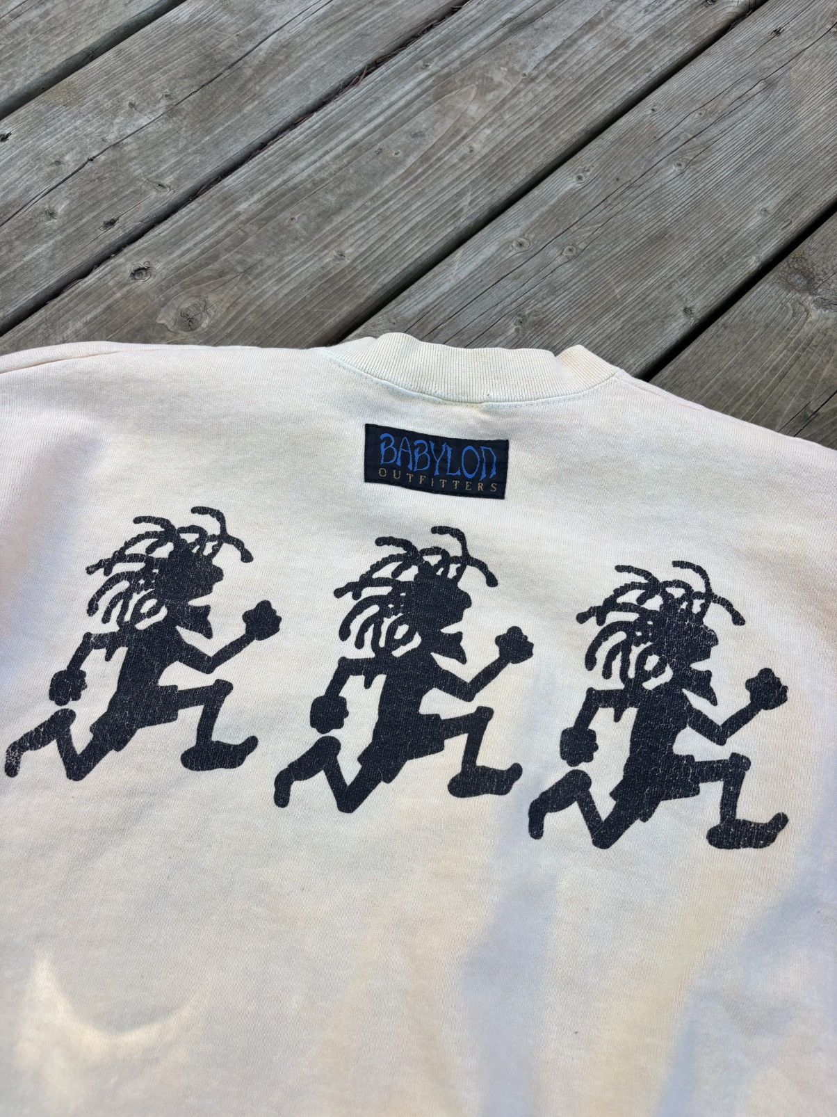 Fruit Of The Loom Vintage Very Rare 90’s Babylon Reggae Stick Figure Crewneck Size US XL / EU 56 / 4 - 3 Thumbnail