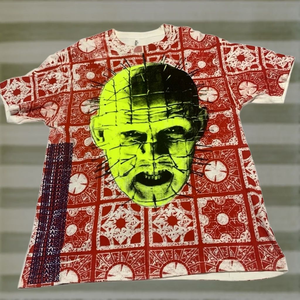 Vintage HELLRAISER PINHEAD GLOW IN DARK ALL OVER PRINT RARE HALLOWEEN SHIRT SIZE XL MENS Size US XL / EU 56 / 4 - 1 Thumbnail