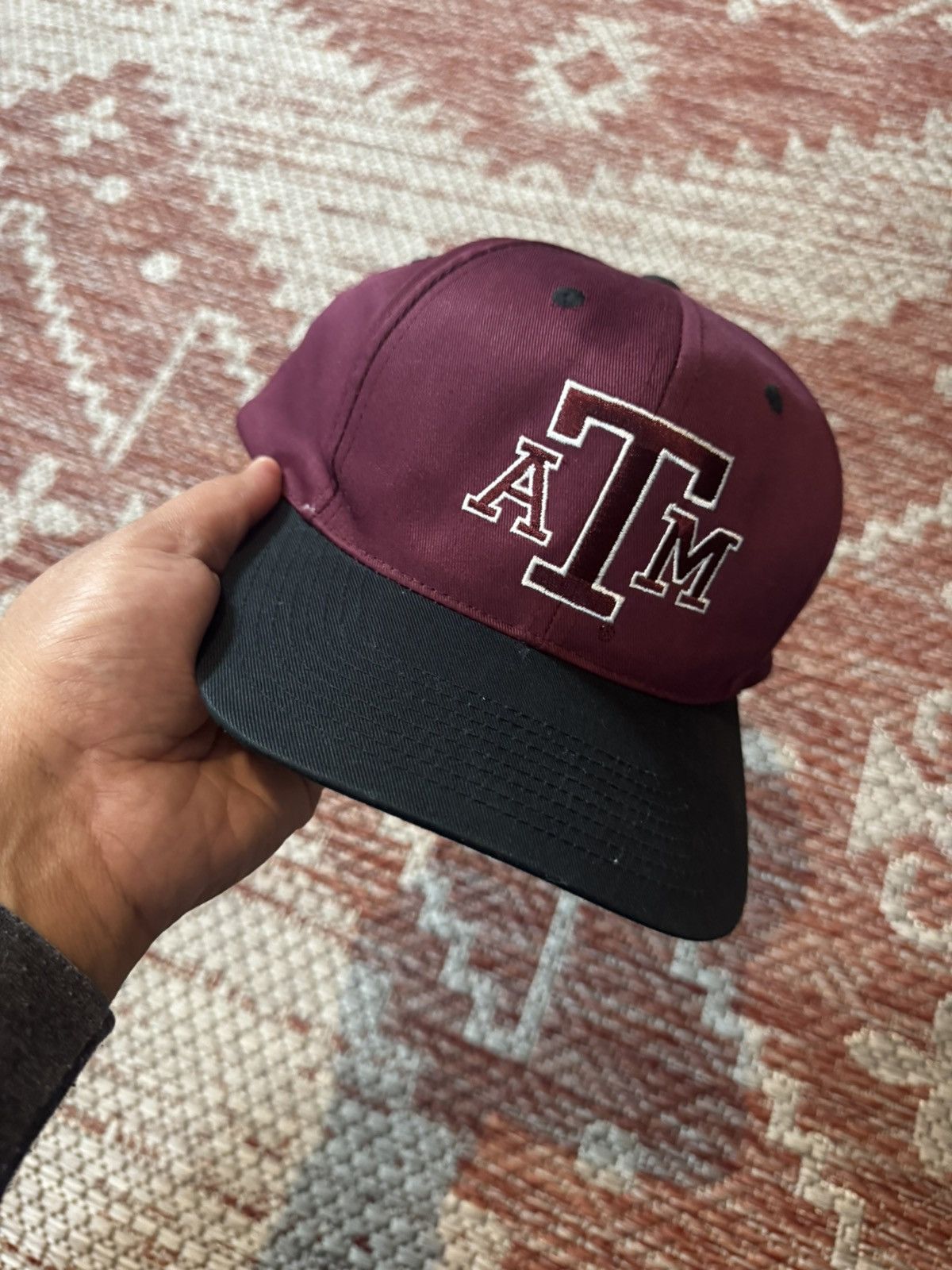 NCAA Vintage Texas A&M Snapback Burgundy Black Retro Size ONE SIZE - 1 Thumbnail